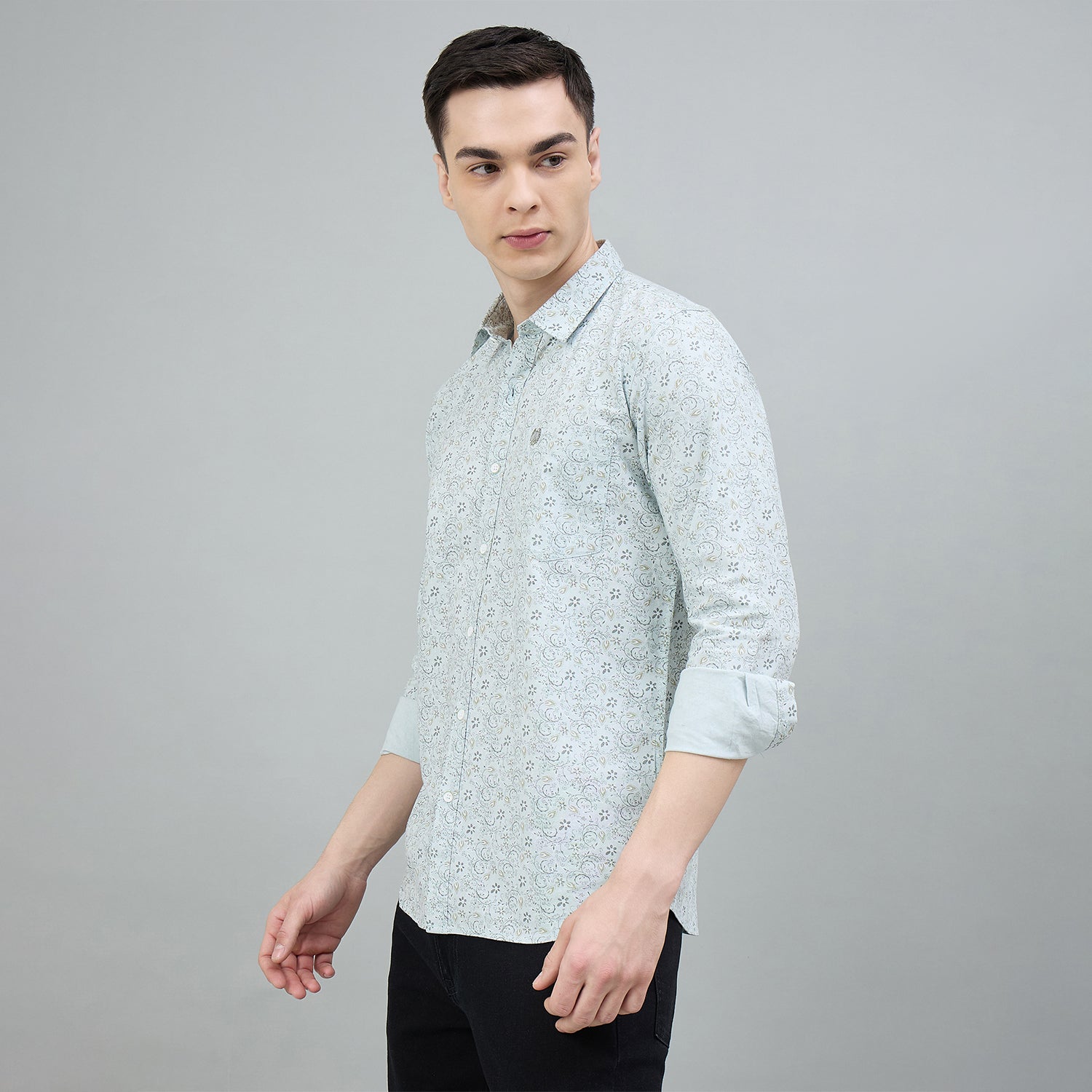 Duke Urban Men Printed Full Sleeve Spread Collar Slim Shirt (SDO6PRII)