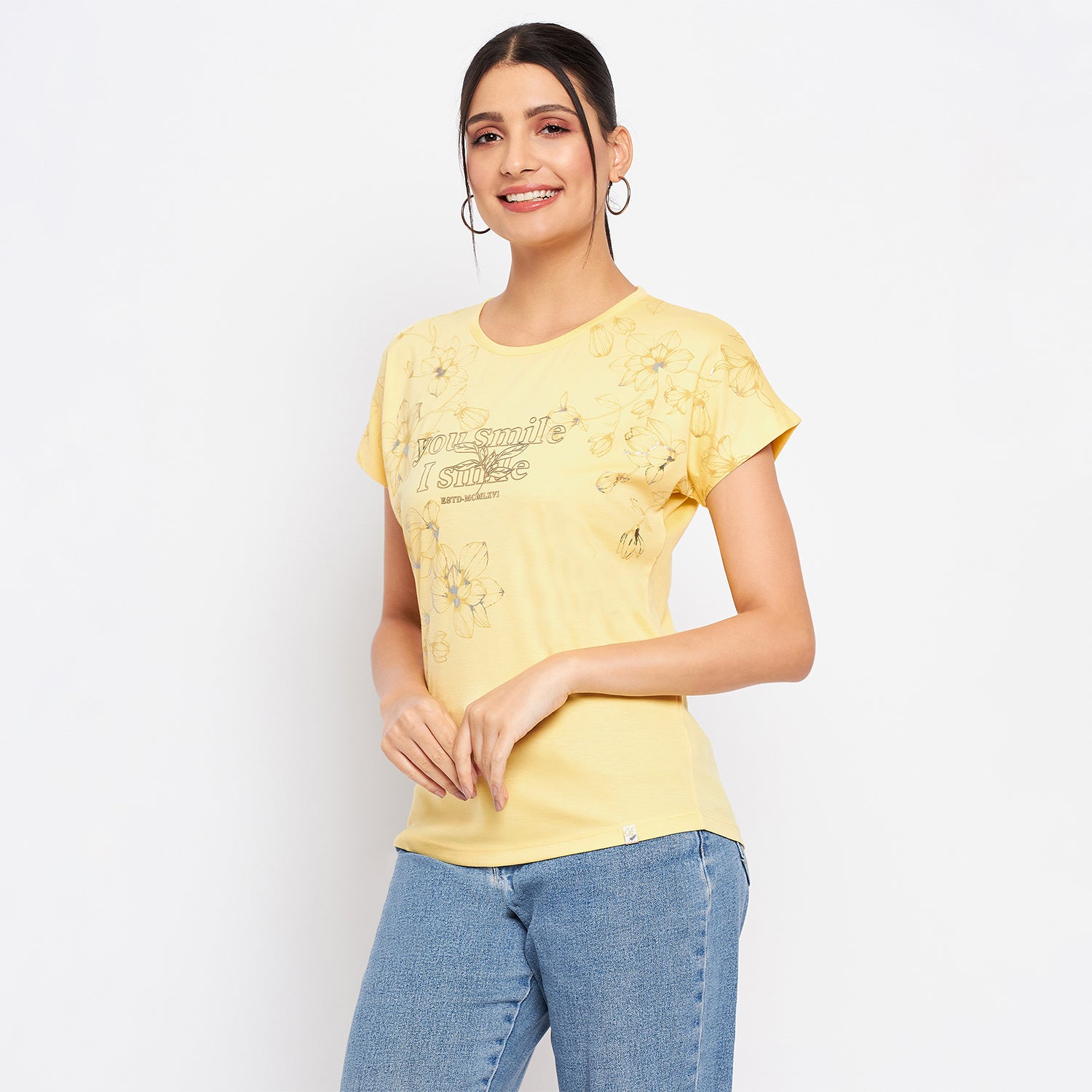 Duke Stardust Women Round Neck Short Sleeve Printed Top (LFX895)