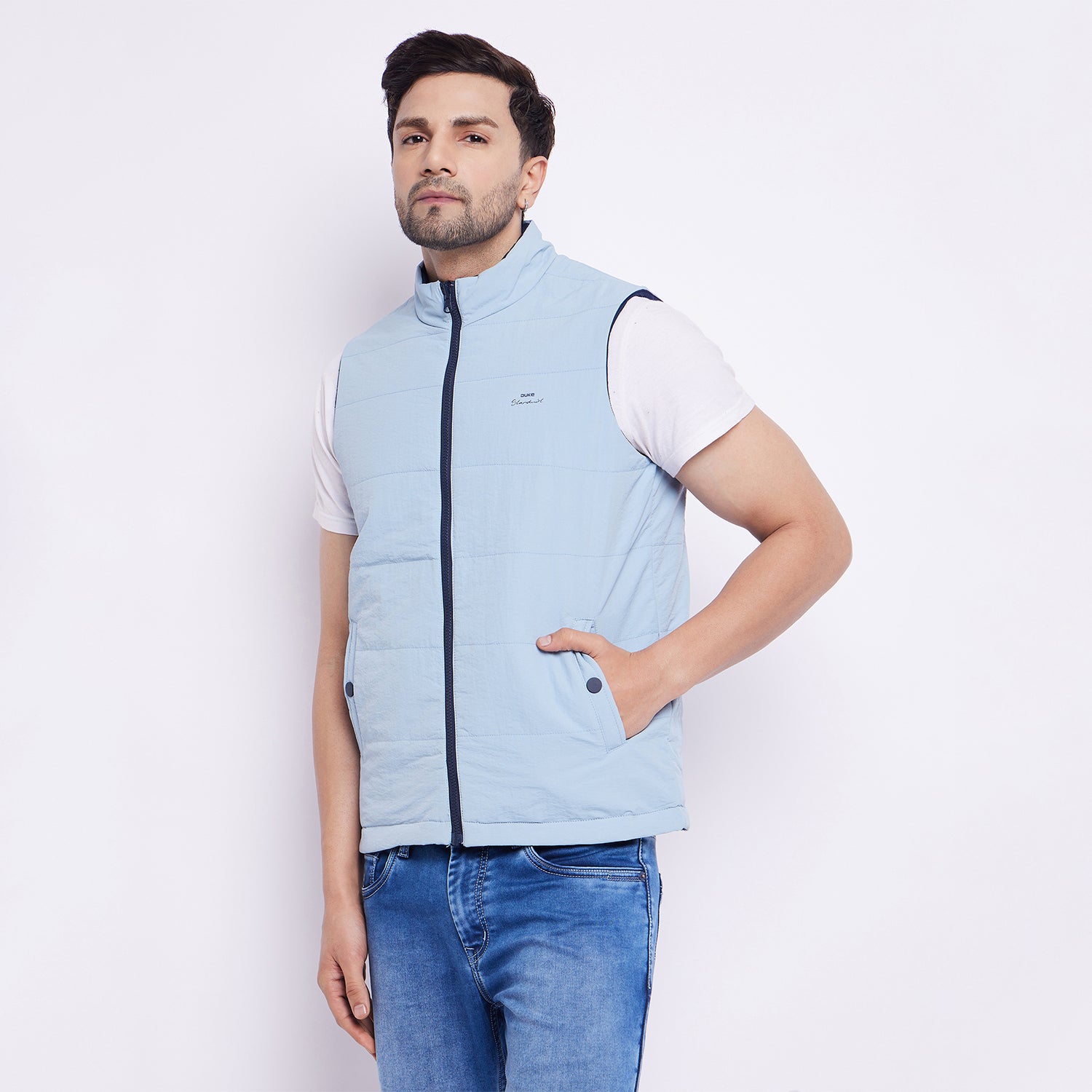 Duke Stardust Men Sleeveless Reversible Jacket (SDZ3054)