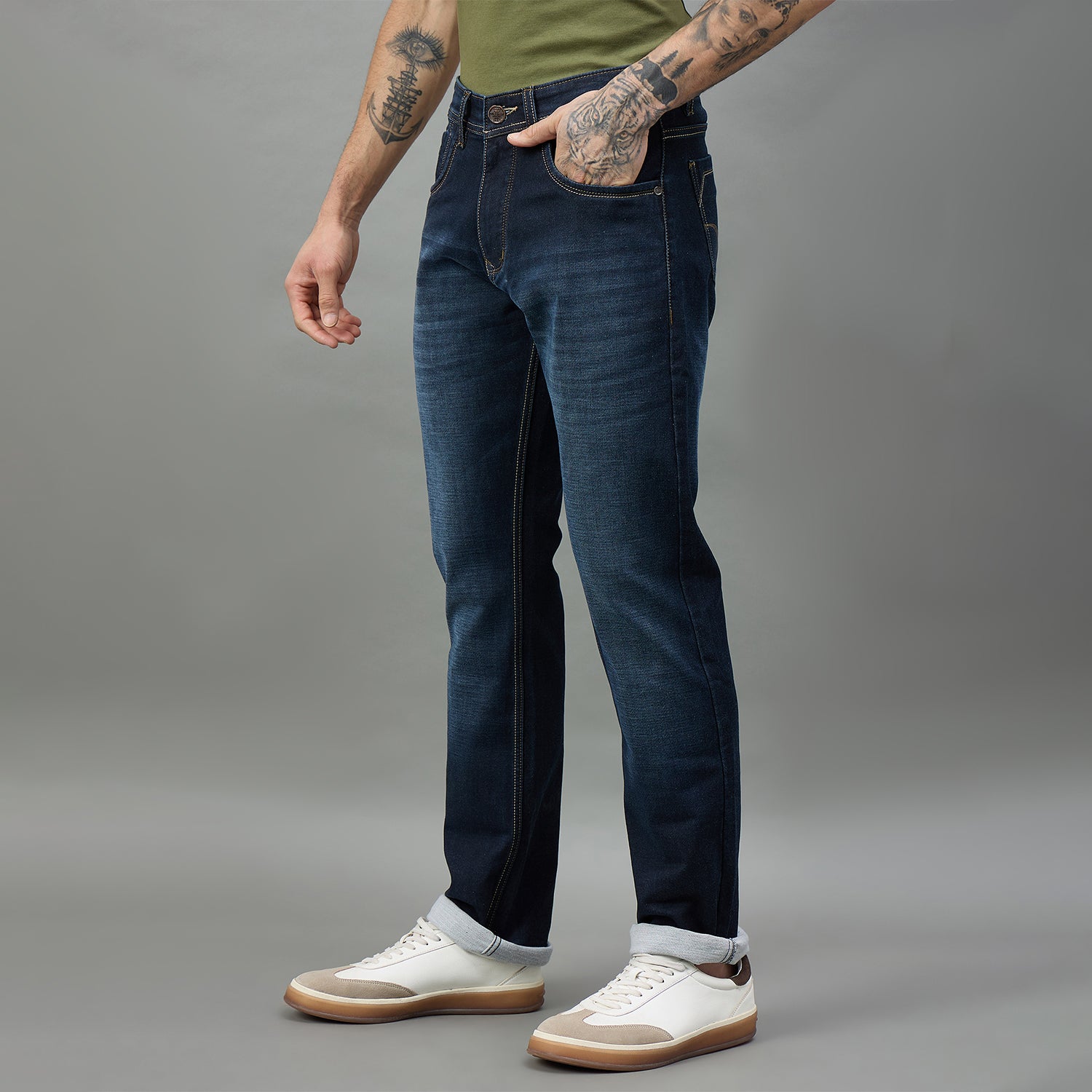 Duke Urban Men Comfort Fit Mid-Rise Light Fade Stretchable Jeans (SDD9109C)