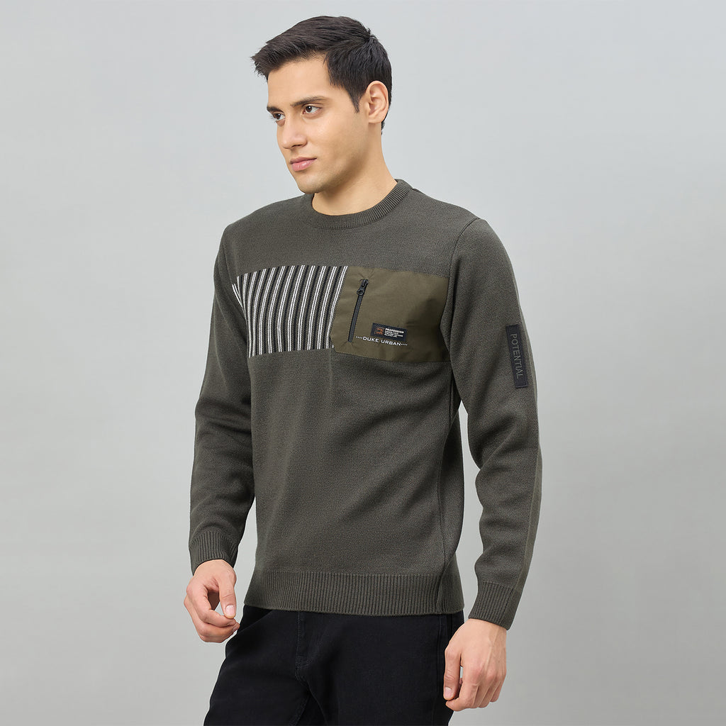 Duke Men Full Sleeve Round Neck Regular Sweater (SDS2337)