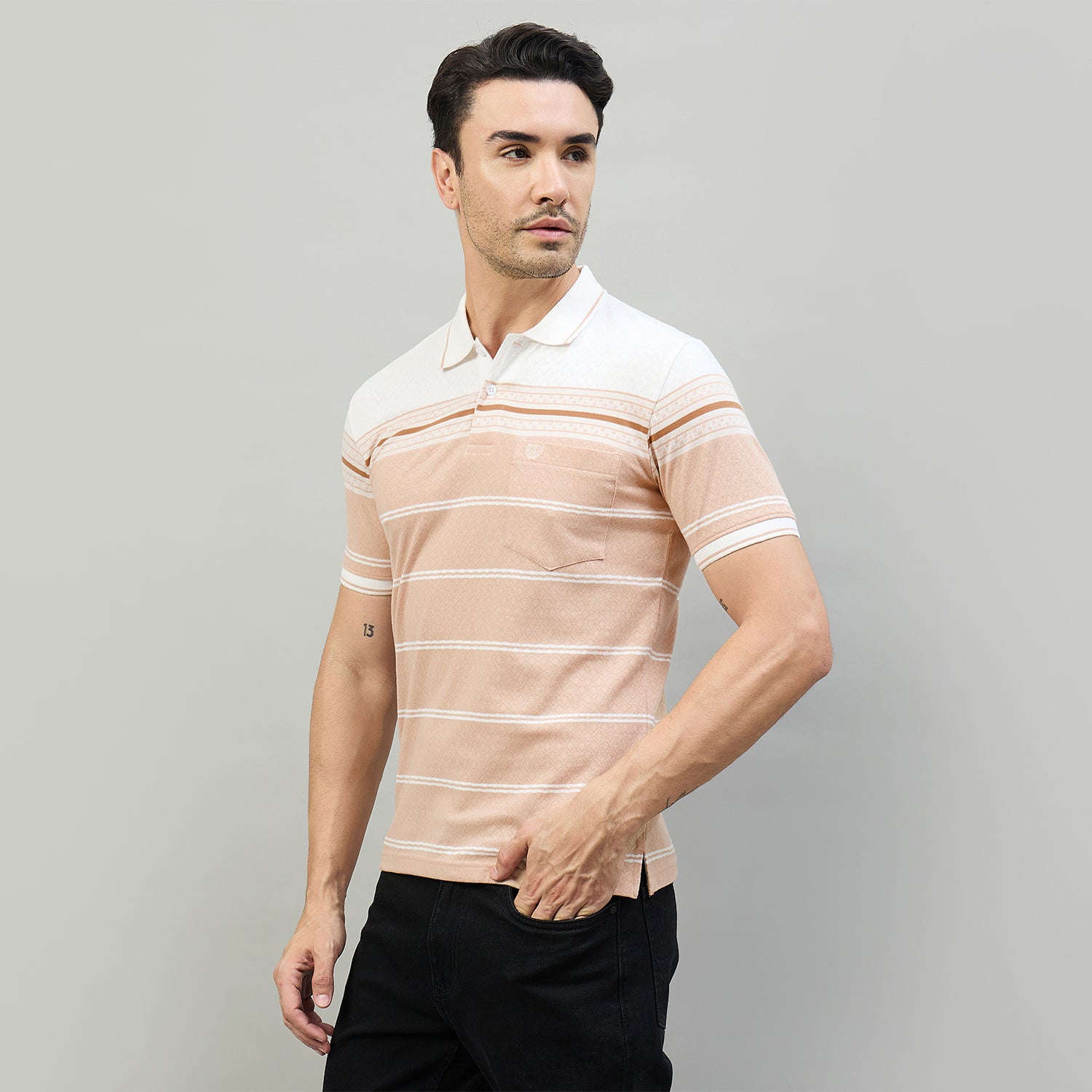Duke Urban Men Half Sleeve Cotton Smart Fit Casual T-shirt (LF7915)