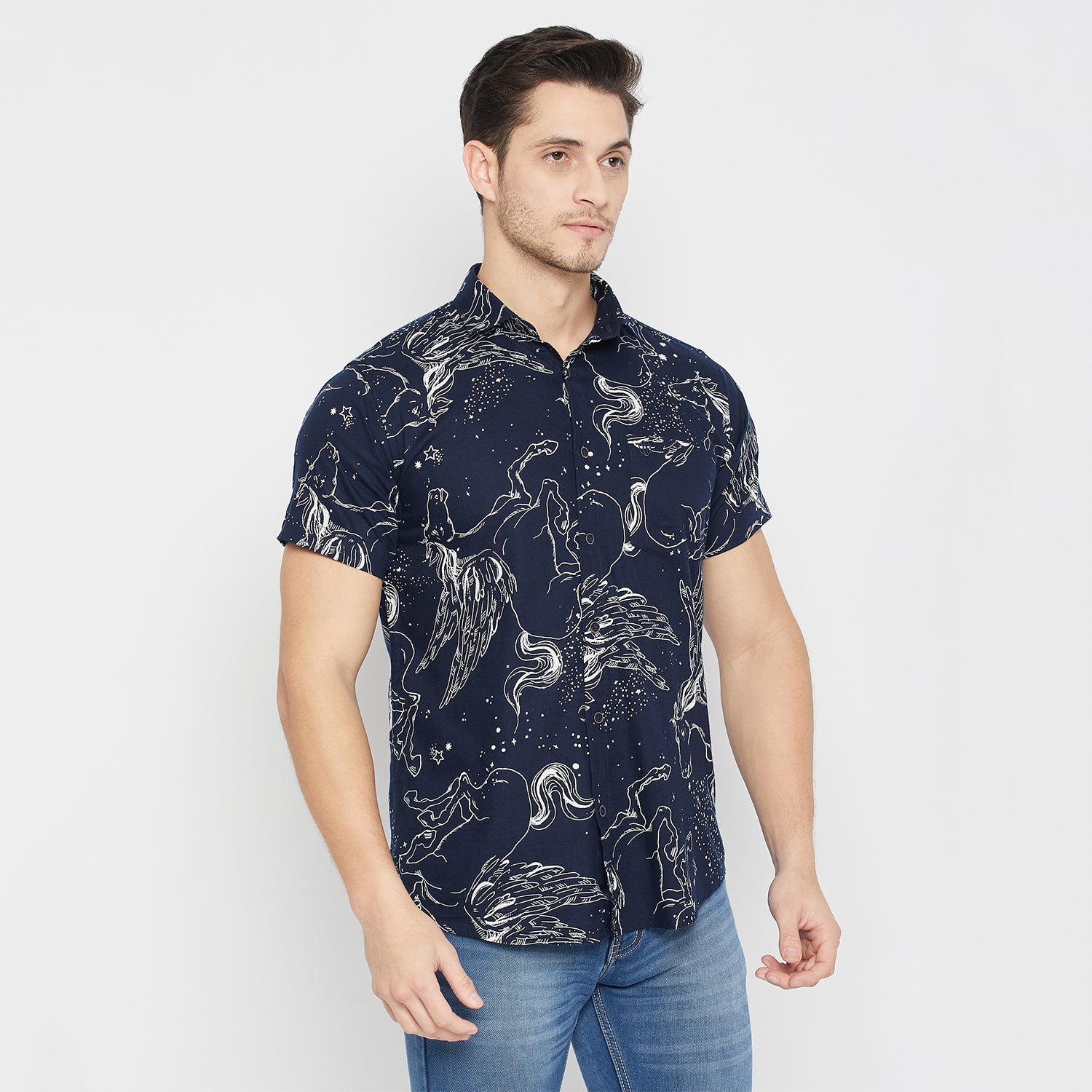 Duke Urban Men Half Sleeve Cotton Shirt (SDO2PRRB)