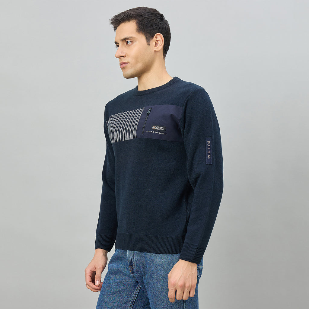 Duke Men Full Sleeve Round Neck Regular Sweater (SDS2337)