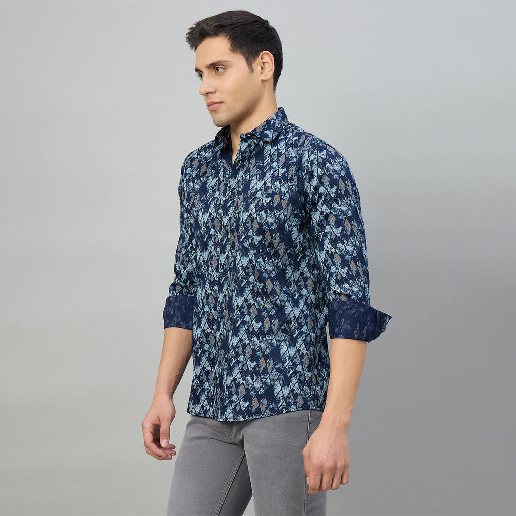 Duke Men Slim Fit Full Sleeve Short Style Cotton Shirt (SDO8PRBK)