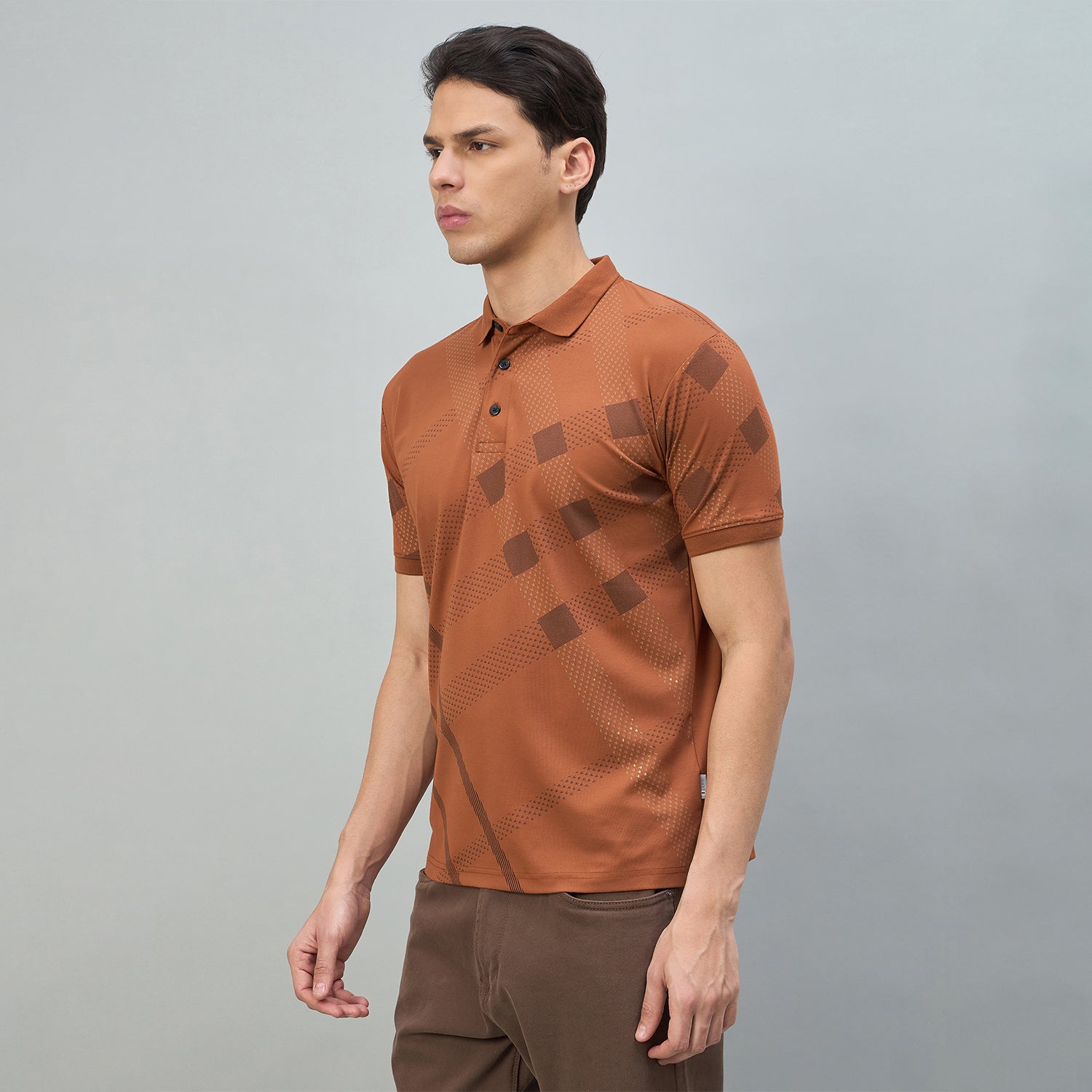 Duke Urban Men Geometric Print Half Sleeve Polo Tshirt (LF7631)