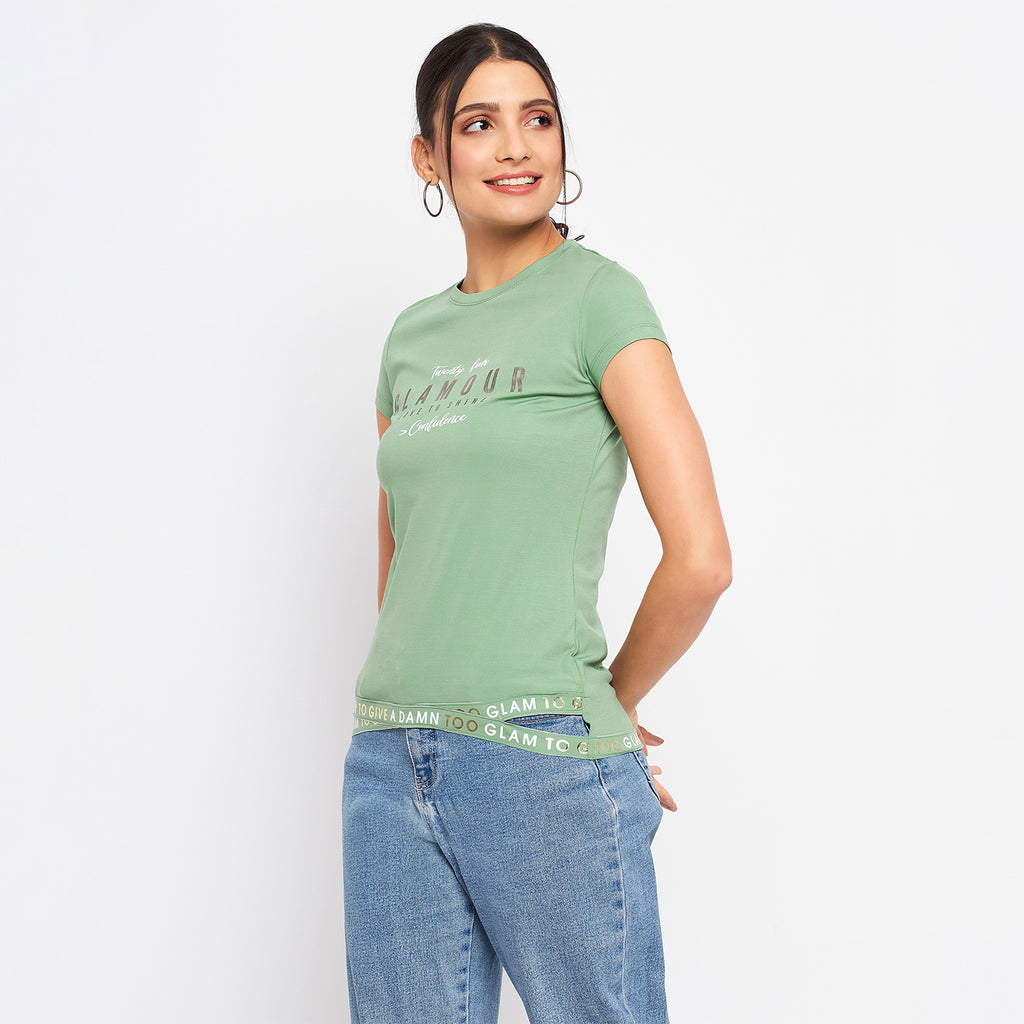 Duke Stardust Women Round Neck Short Sleeve Printed Top (LFX896)