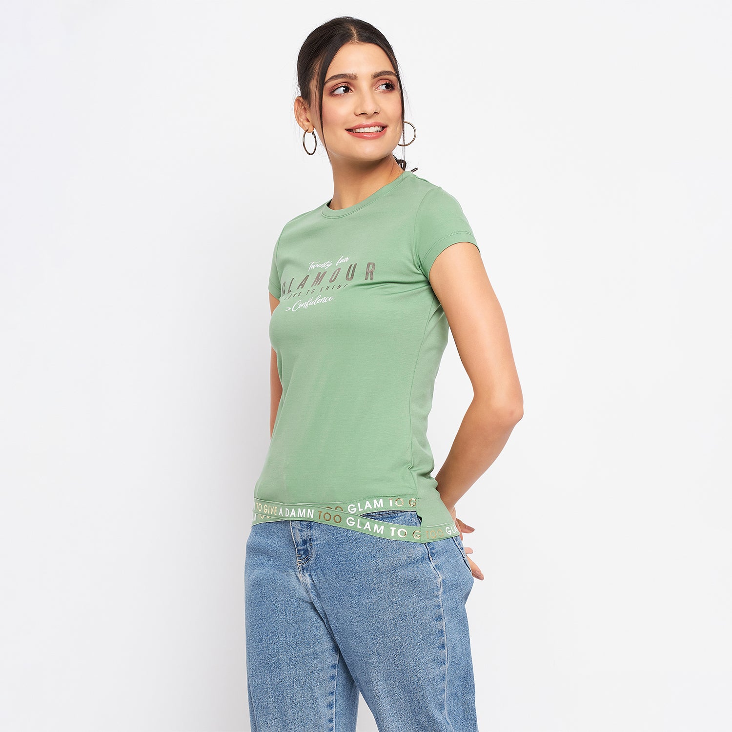 Duke Stardust Women Round Neck Short Sleeve Printed Top (LFX896)