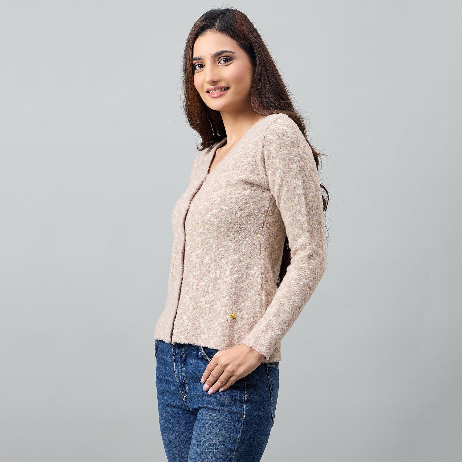 Duke Urban Women Full Sleeve Front Open Regular Cardigan (SDS1332)