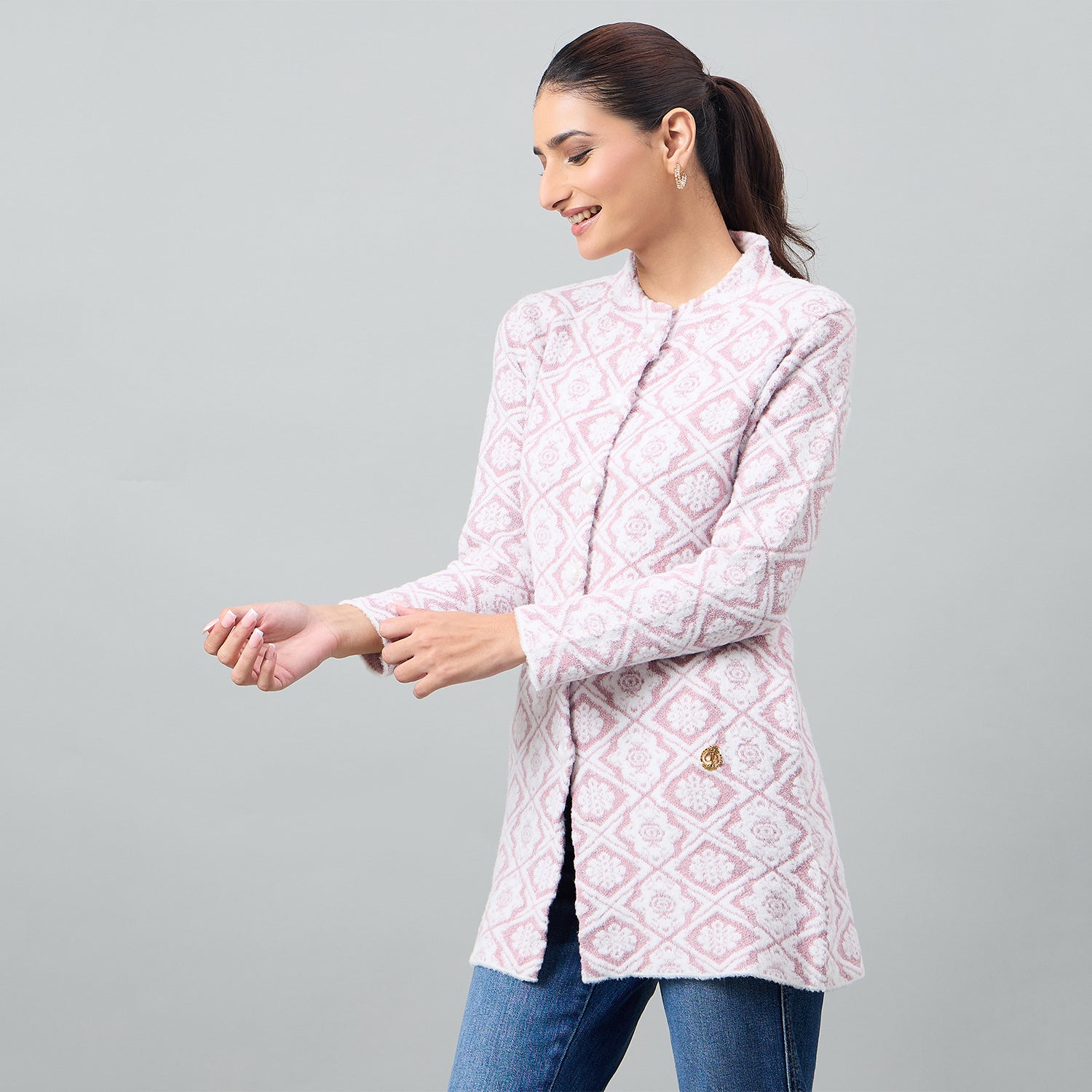 Duke Urban Women Full Sleeve Front Open Regular Cardigan (SDS1368)