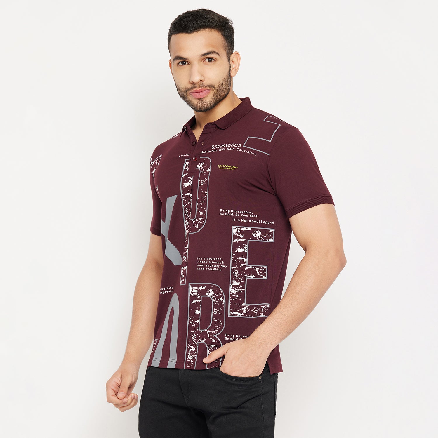 Duke Stardust Men Half Sleeve Polo Neck Cotton T-shirt (4388)