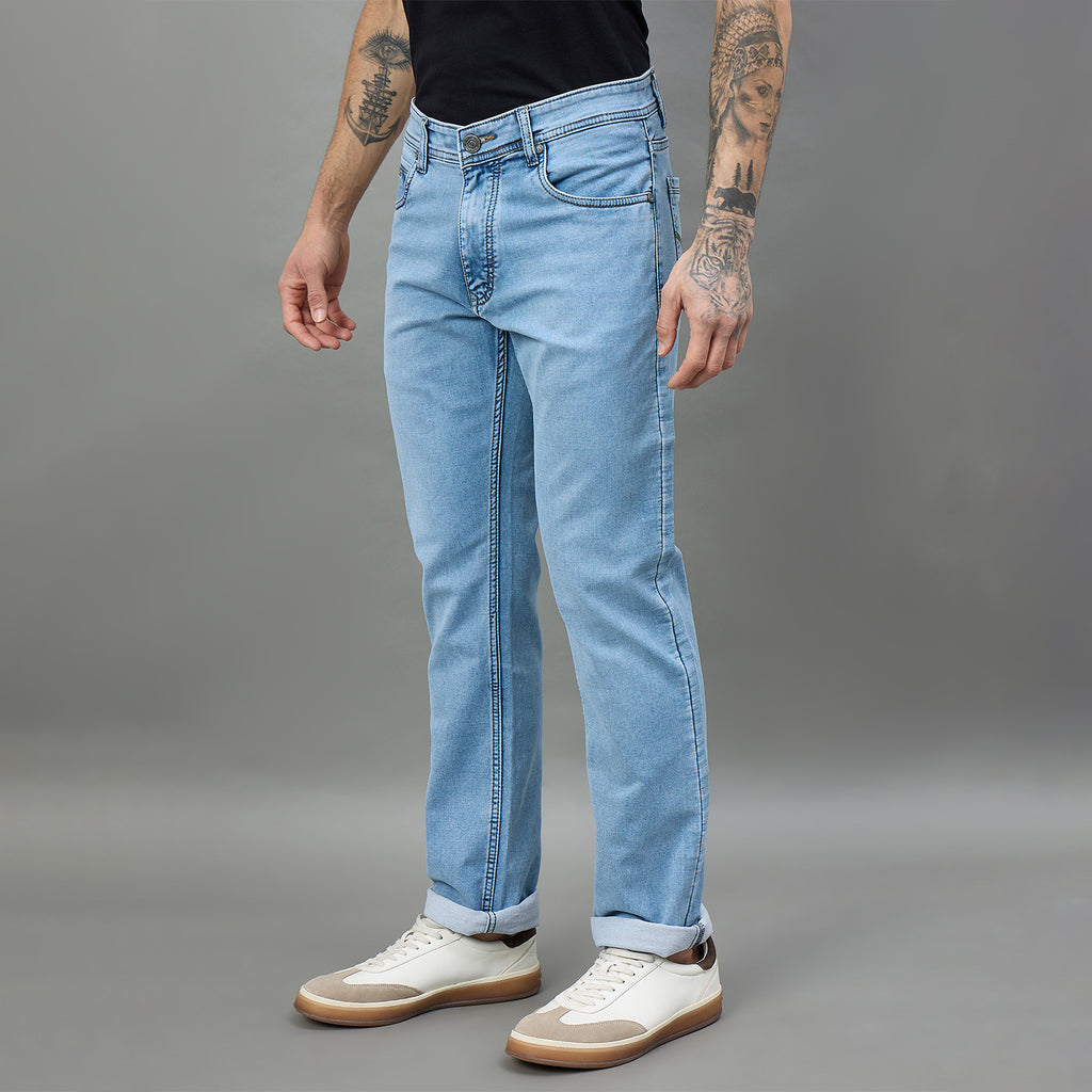 Duke Urban Men Comfort Fit Mid-Rise Light Fade Stretchable Jeans (SDD9122C)