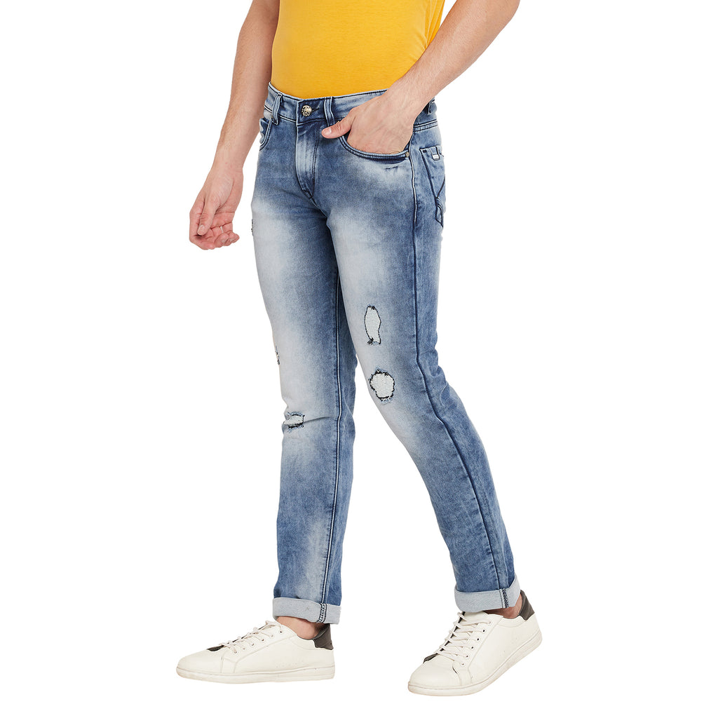 Duke Urban Men Comfort Fit Stretchable Distress Jeans (SDD8199)