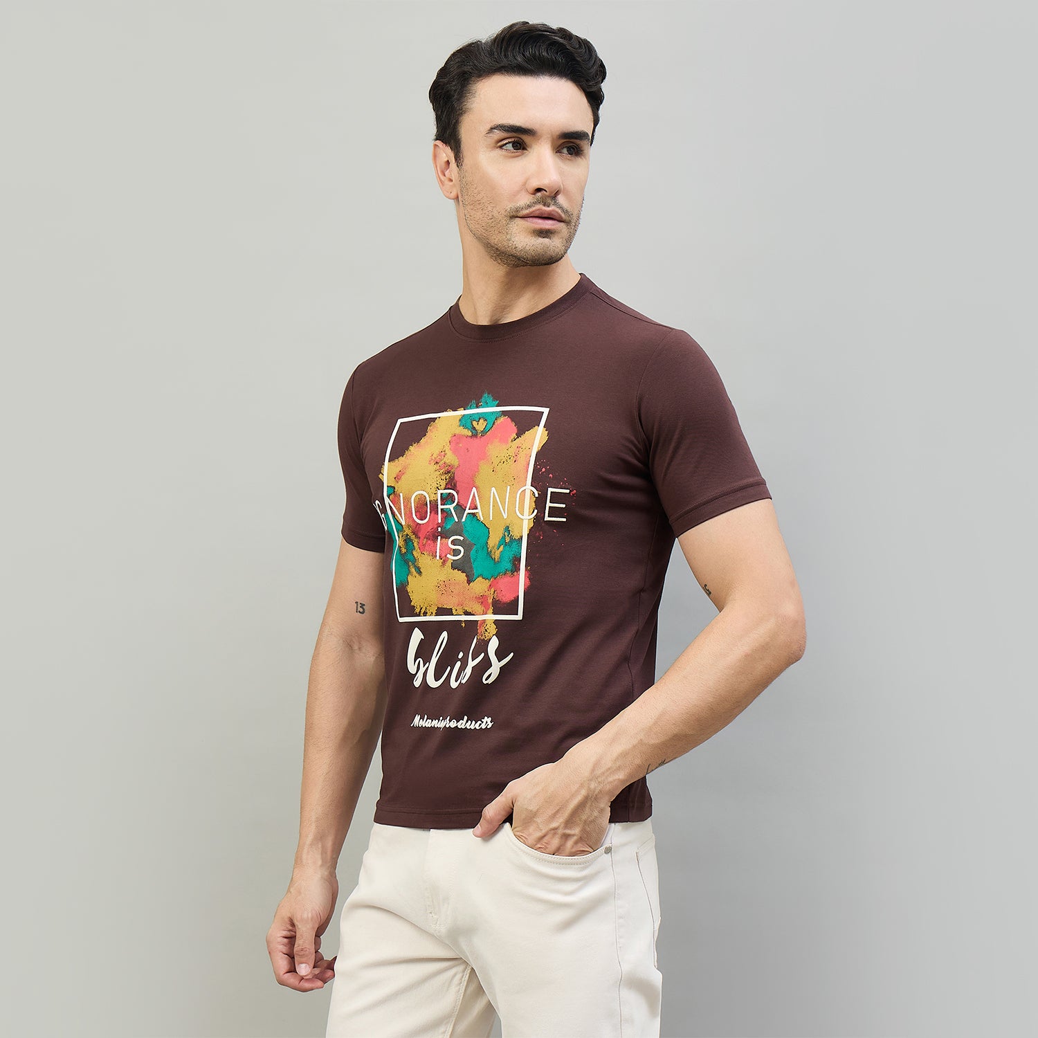 Duke Urban Men Half Sleeve Cotton Smart Fit Casual T-shirt (LF7862)