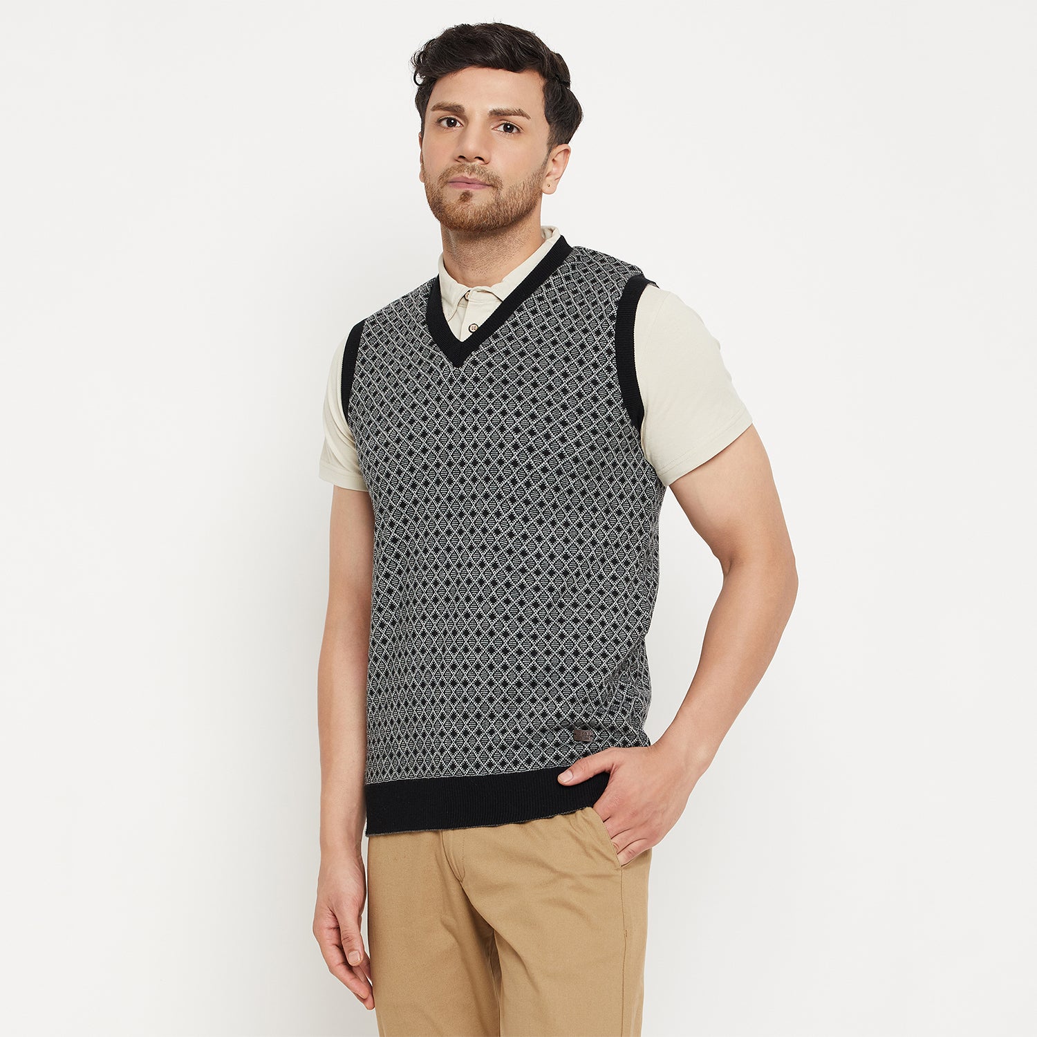 Duke Urban Men Sleeveless V Neck Reversible Sweater (SDS2175)