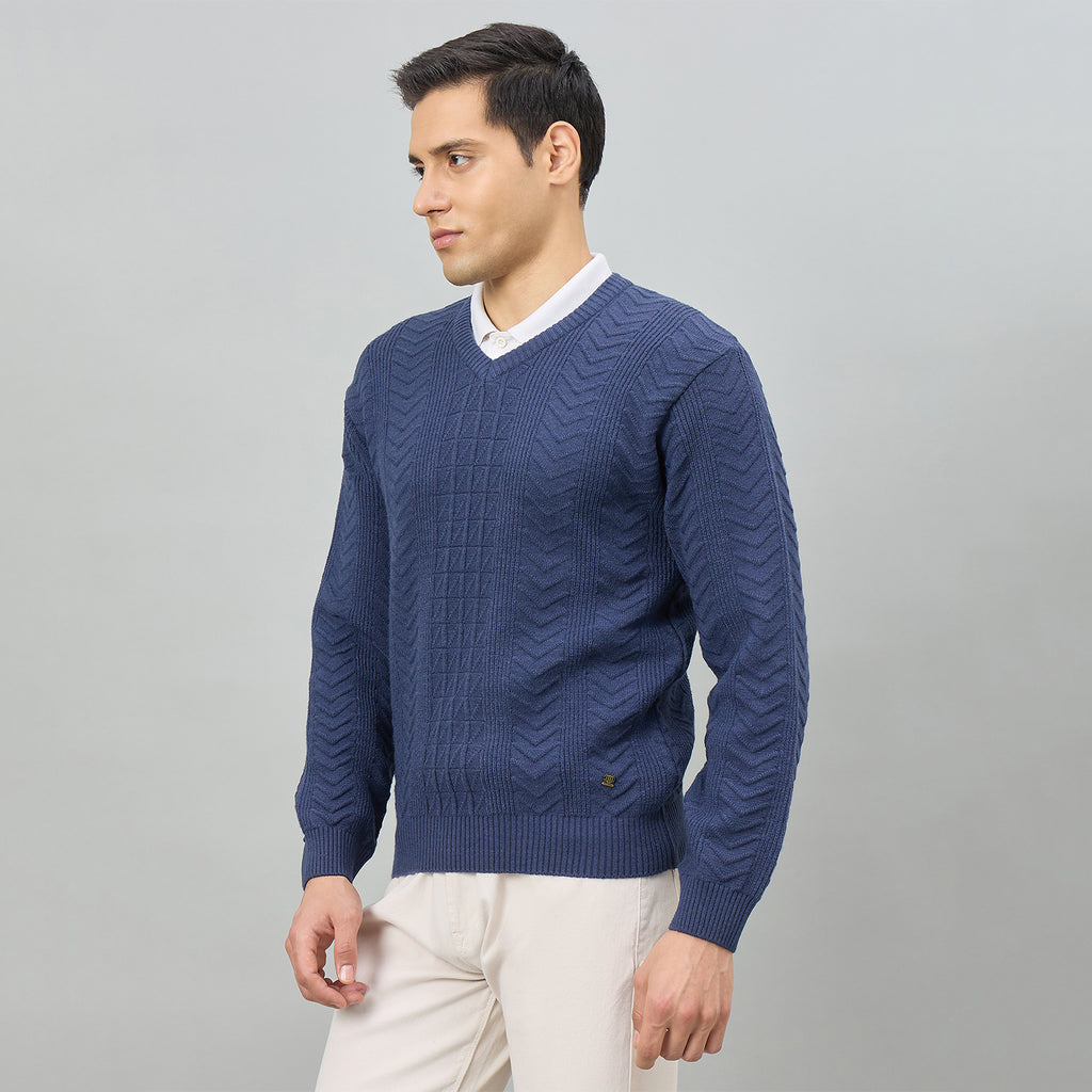 Duke Urban Men Full Sleeve V Neck Regular Sweater (SDS2353)