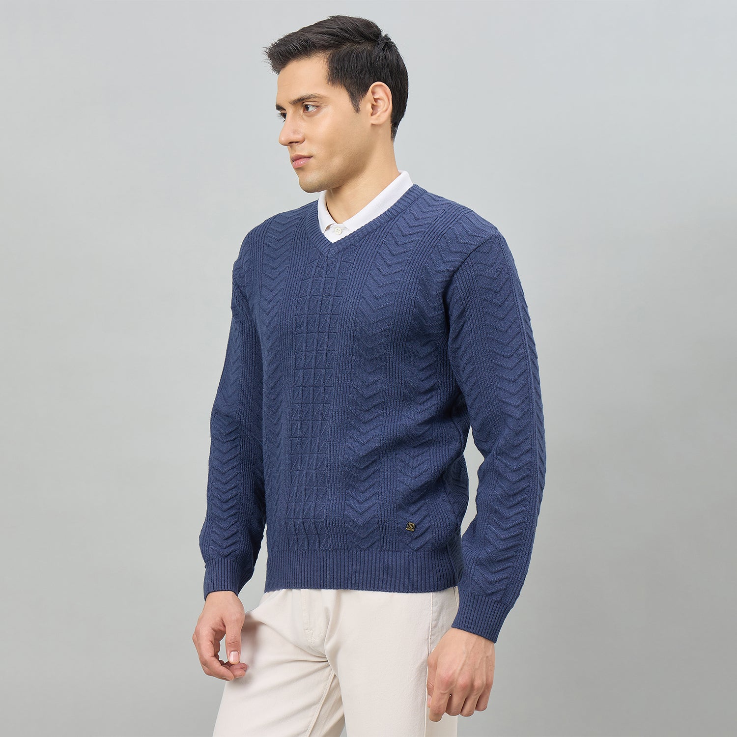 Duke Urban Men Full Sleeve V Neck Regular Sweater (SDS2353)
