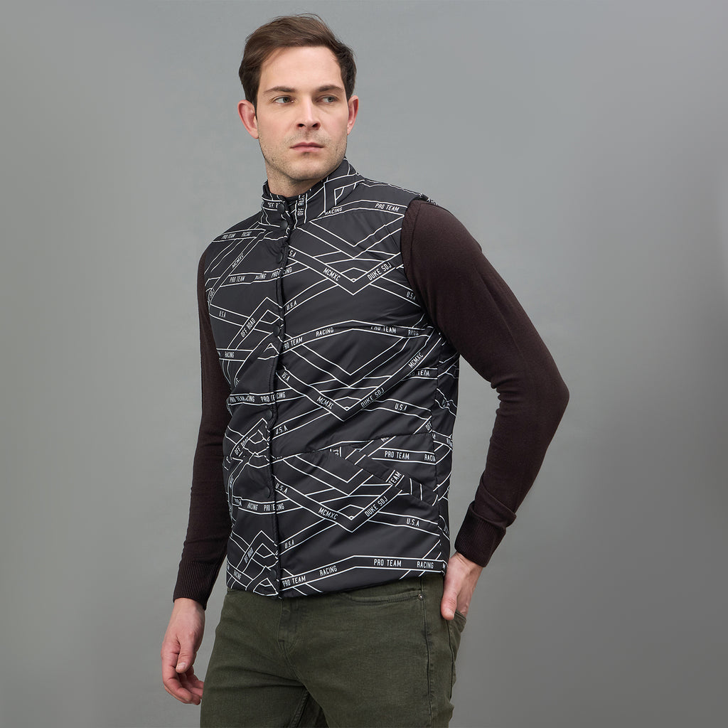 Duke Urban Men Sleeveless High Neck Reversible Jacket (SDZ3057N)