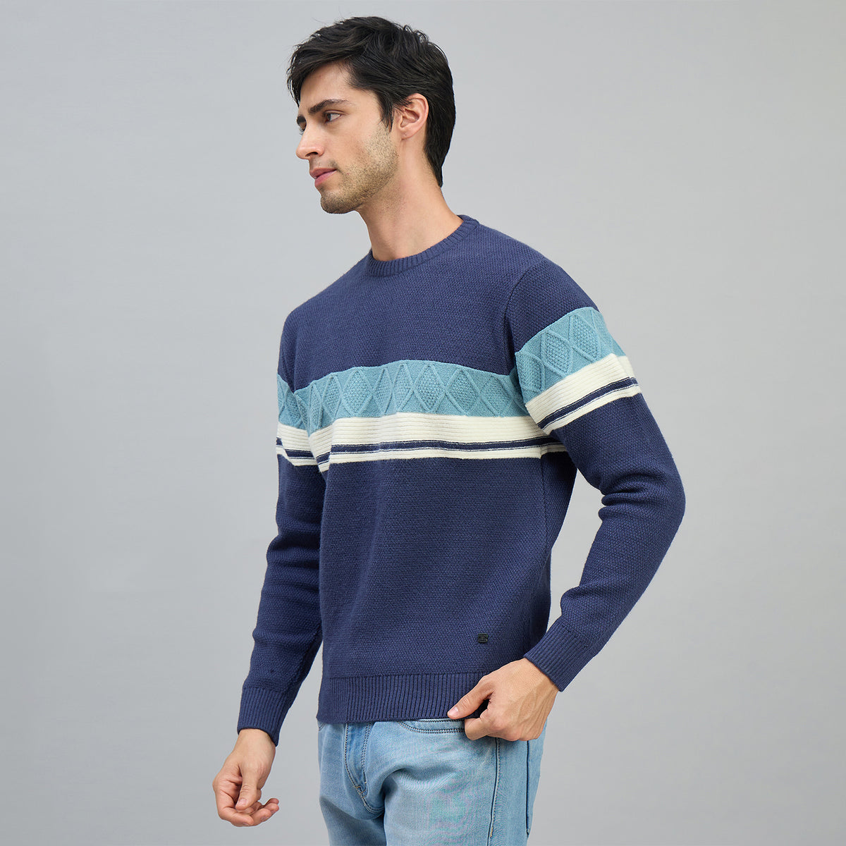 Duke Men Full Sleeve Round Neck Regular Sweater (SDS2332)