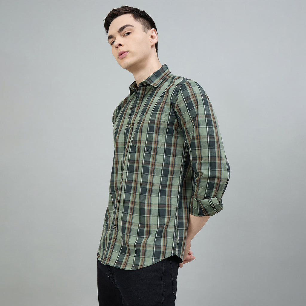 Duke Urban Men Checkered Full Sleeve Spread Collar Slim Shirt (SDO9CKS)
