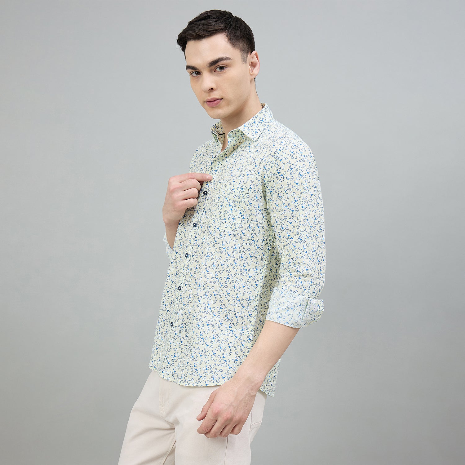 Duke Urban Men Printed Full Sleeve Spread Collar Slim Shirt (SDO8PRBF)