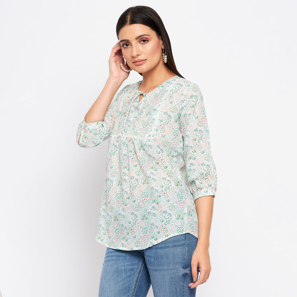 Duke Stardust Women V-Neck 3/4th Sleeve Printed Top (SDX3274)