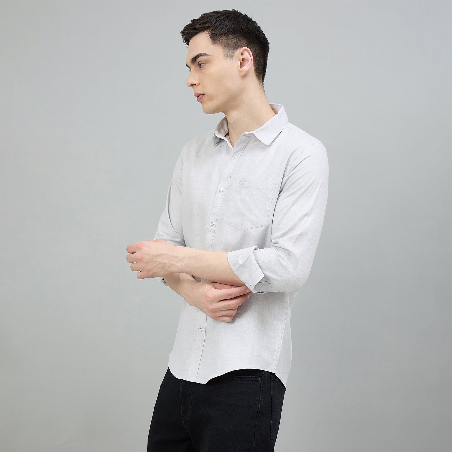 Duke Urban Men Solid Full Sleeve Spread Collar Slim Shirt (SDO7PLDI)