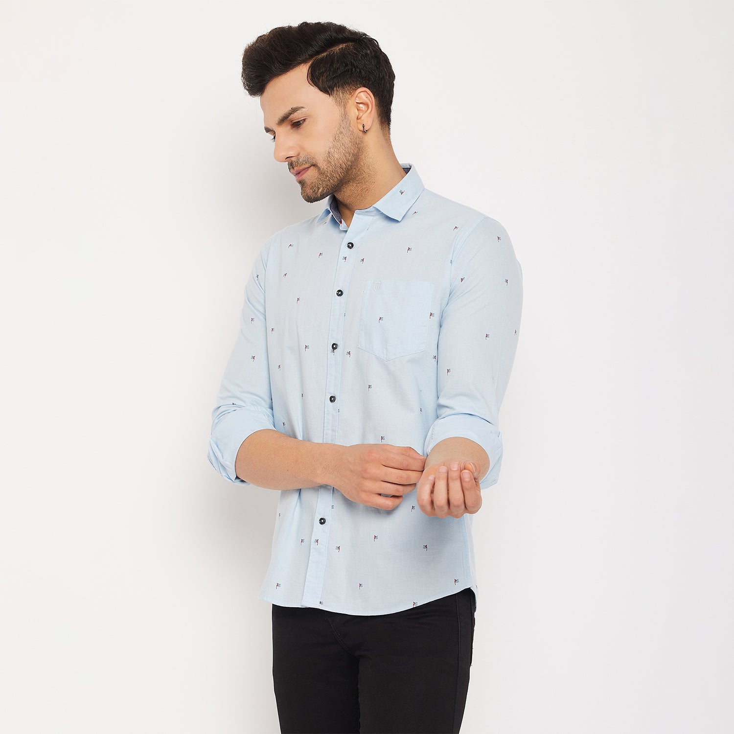 Duke Men Stardust Cotton Full Sleeve Shirt (SDO8PROB)