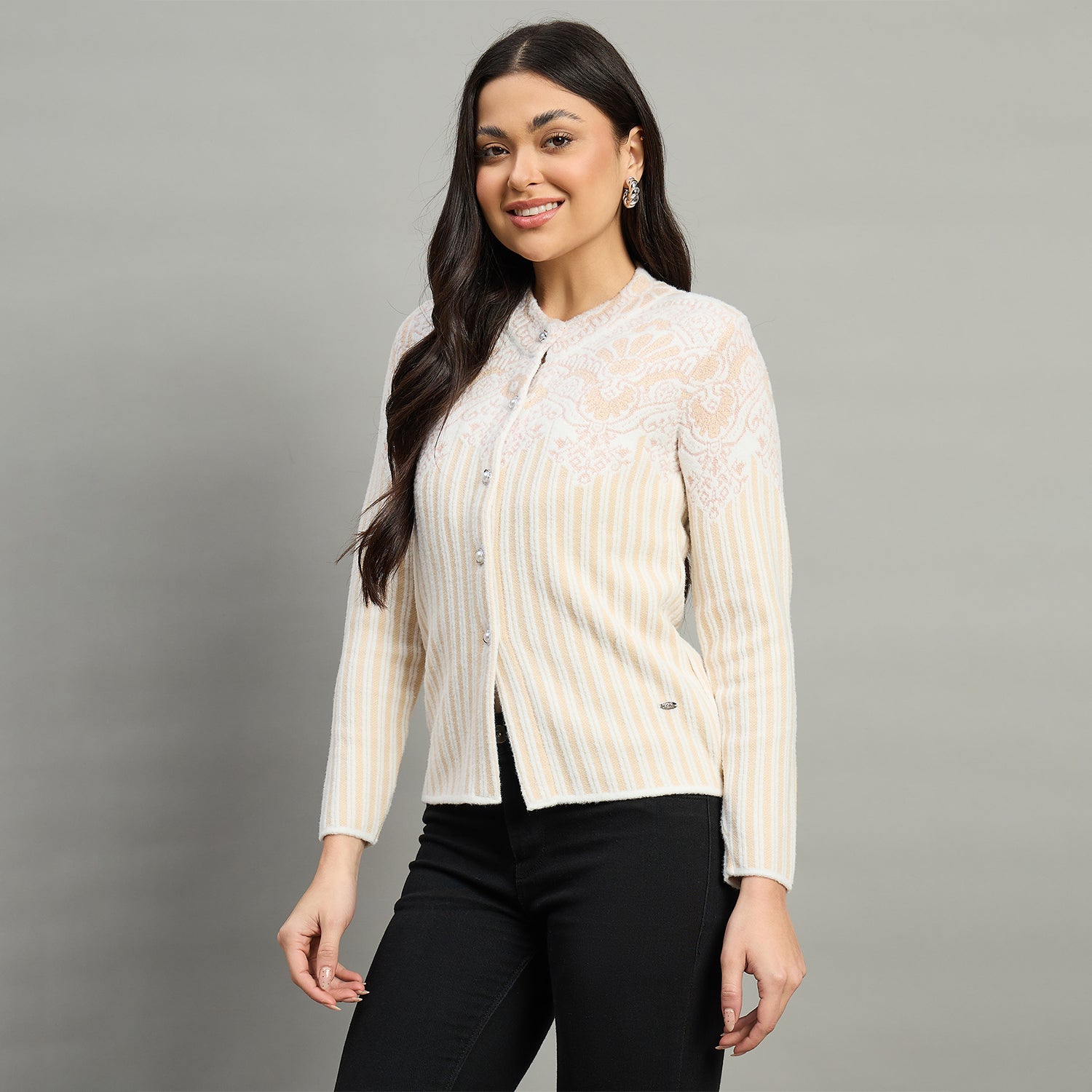 Duke Urban Women Full Sleeve Front Open Slim Fit Sweater (SDS1450)