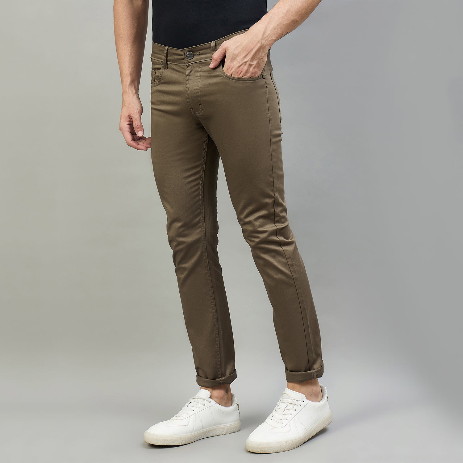 Duke Men Non-Denim Solid Casual Trouser (SDT4666R)
