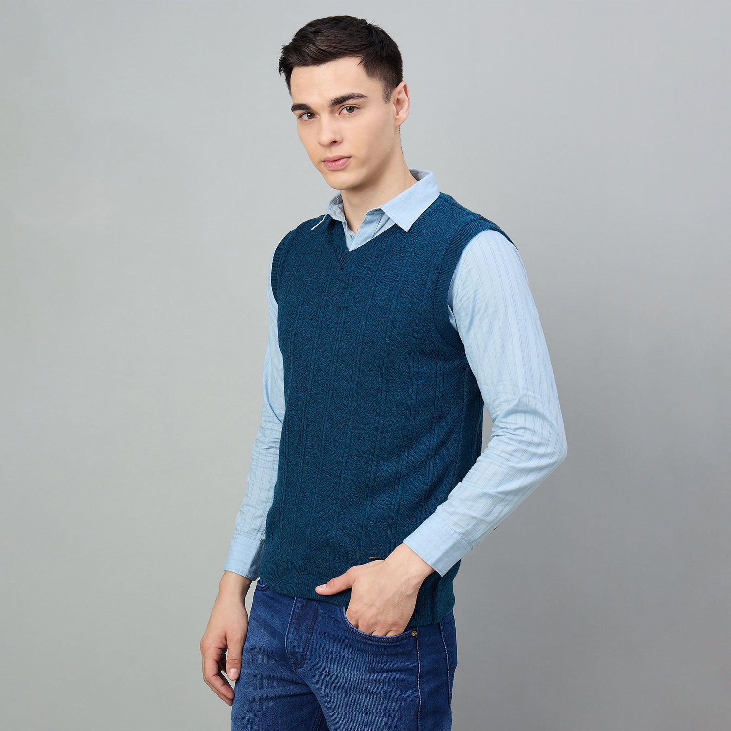 Duke Urban Men Sleeveles V Neck Reversible Sweater (SDS2292)