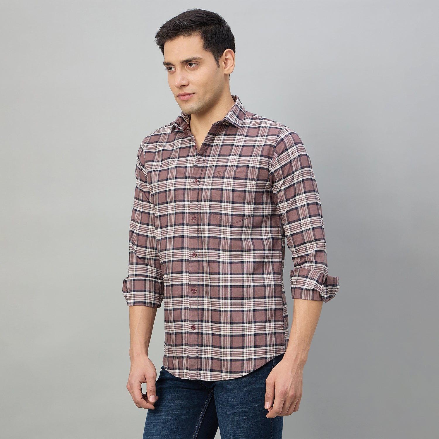 Duke Men Slim Fit Full Sleeve Oxford Cotton Shirt (SDO5CKCZ)
