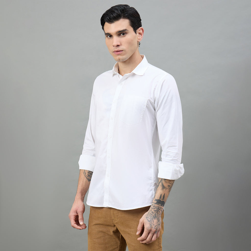 Duke Urban Men Solid Pure Cotton Slim Fit Casual Full Sleeve Shirt (SDO8PLP)