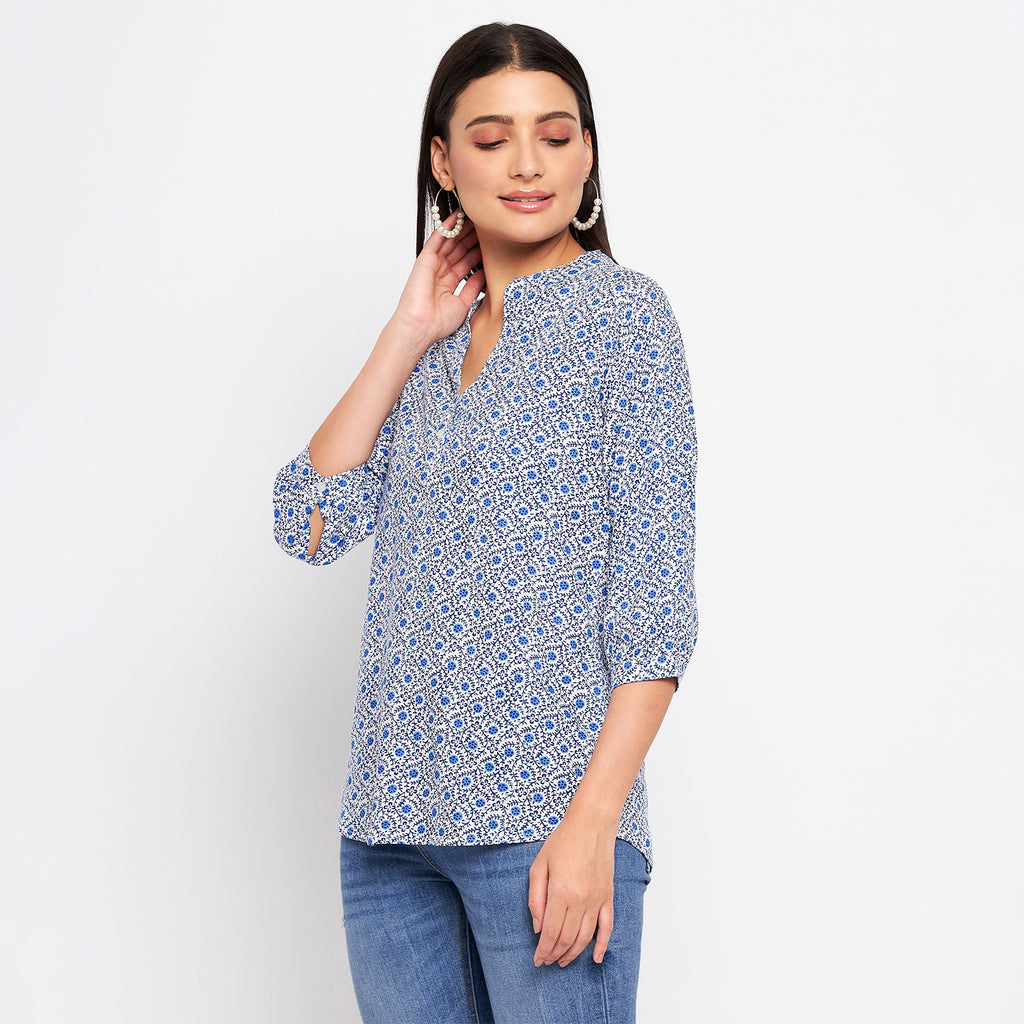 Duke Stardust Women V-Neck 3/4th Sleeve Printed Top (SDX3278)