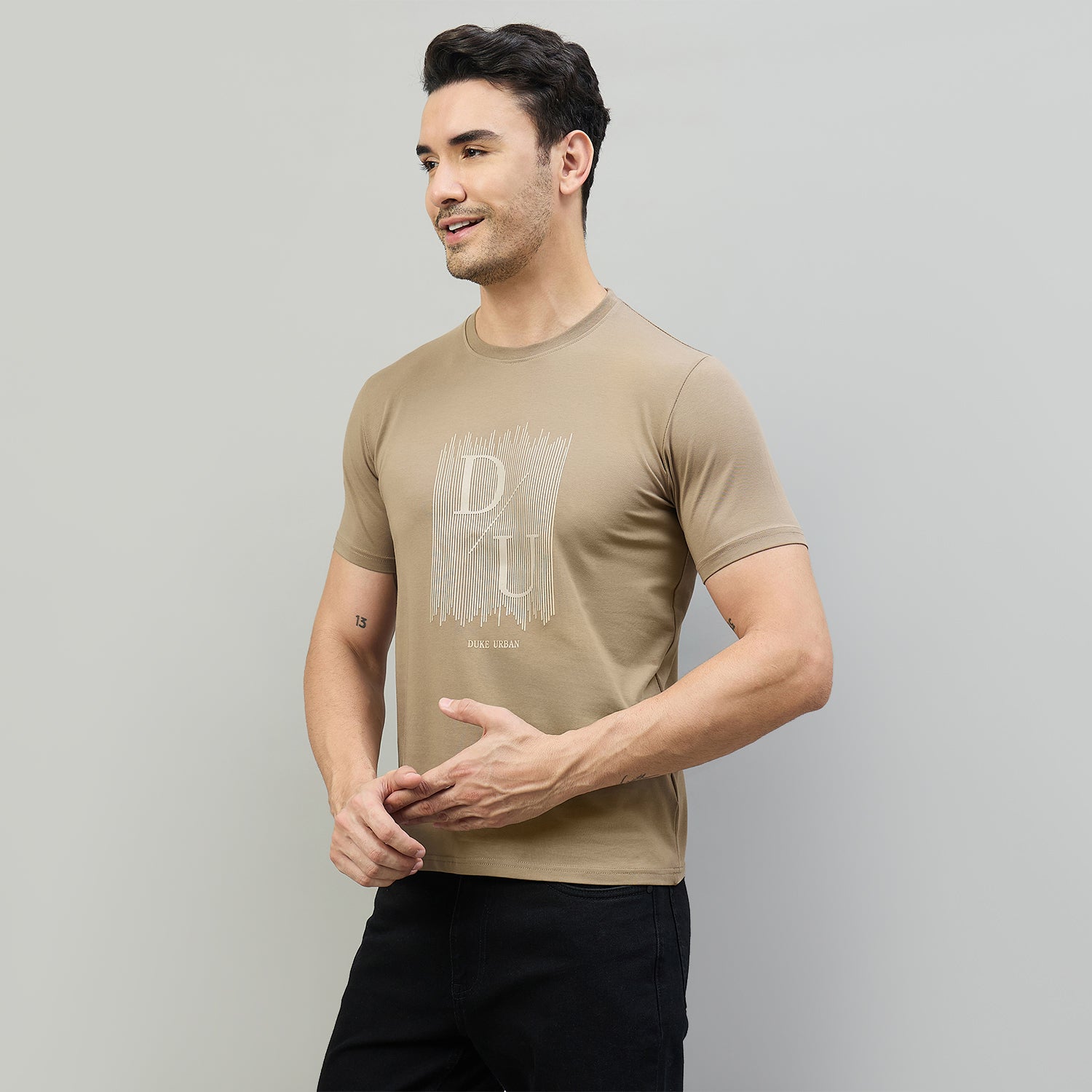 Duke Urban Men Half Sleeve Cotton Smart Fit Casual T-shirt (LF7803)