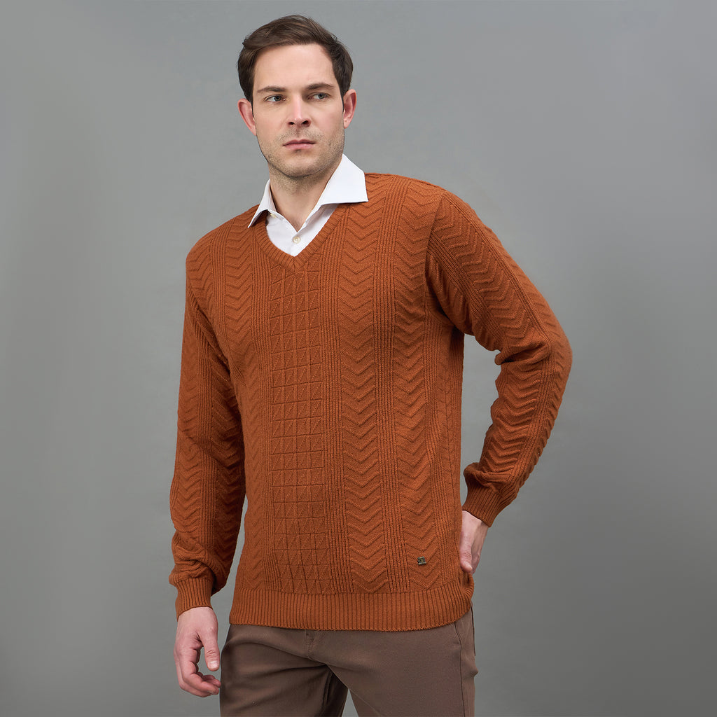 Duke Urban Men Full Sleeve V Neck Regular Sweater (SDS2353)