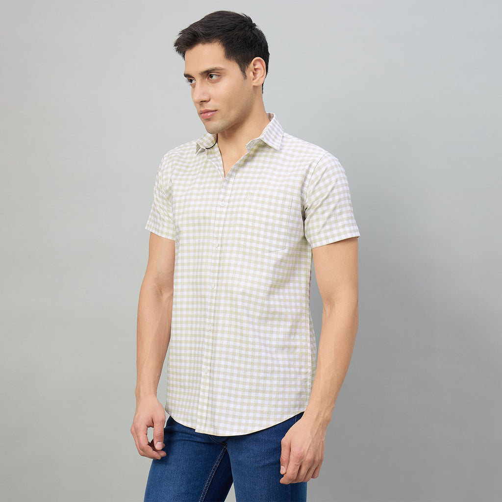 Duke Men Slim Fit Half Sleeve Oxford Cotton Shirt (SDO1CKJ)