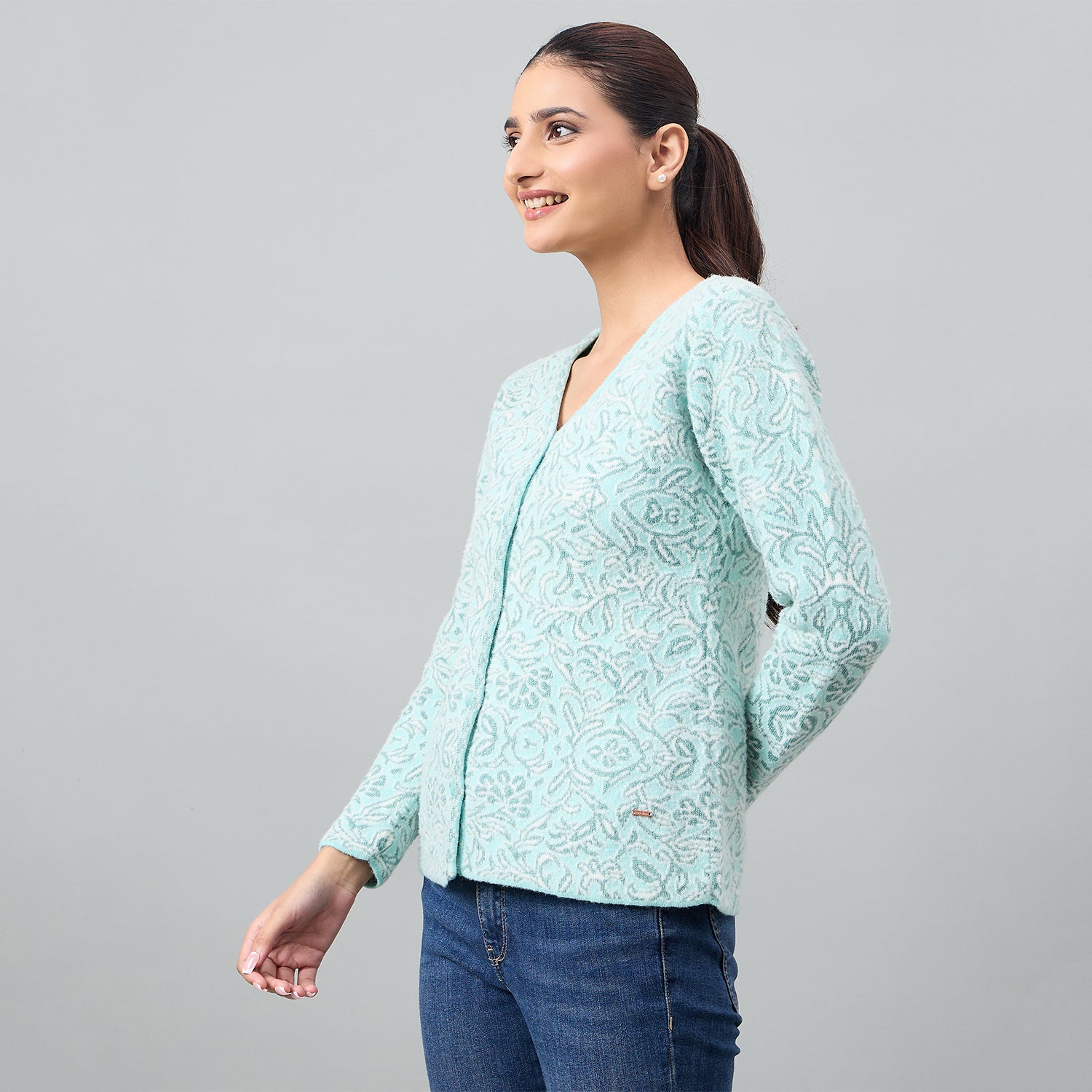 Duke Urban Women Full Sleeve Front Open Regular Cardigan (SDS1284)