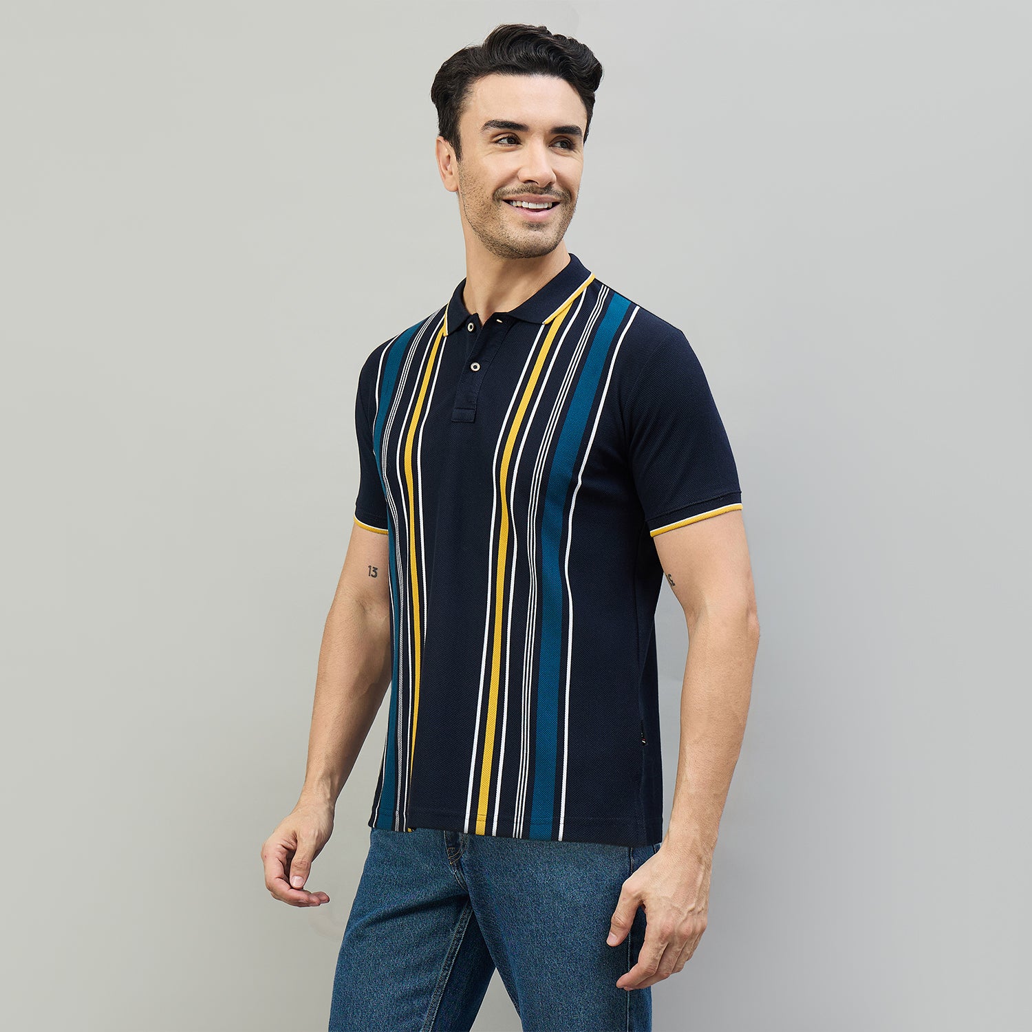 Duke Urban Men Half Sleeve Cotton Smart Fit Casual T-shirt (LF7966)