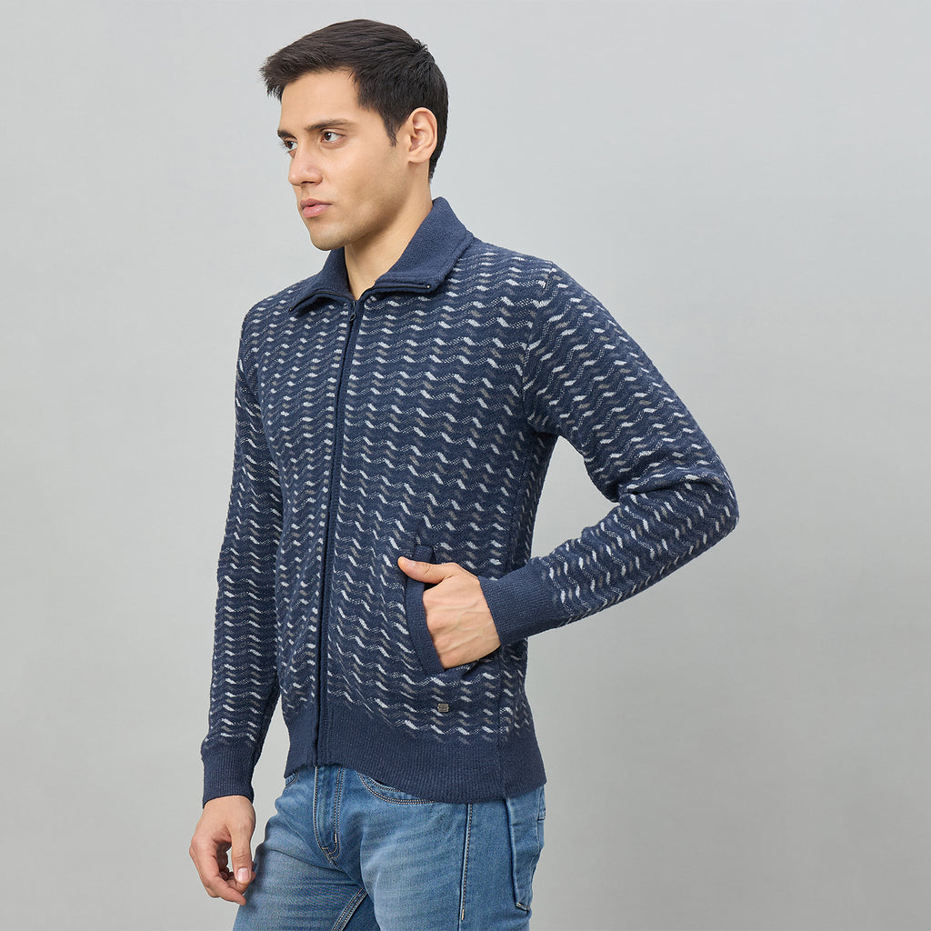 Duke Men Full Sleeve Full Zip Regular Sweater (SDS2360)