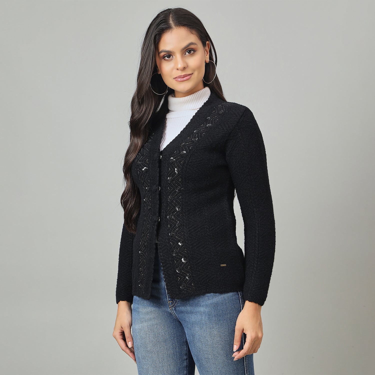 Duke Urban Women Front Open Regular Sweater (SDS1282)