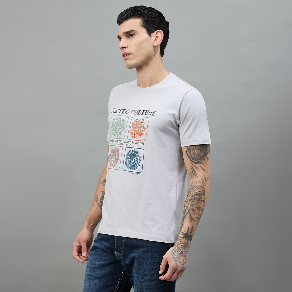 Duke Urban Men Graphic Print Half Sleeve Round Neck Casual Tshirt (LF7546)