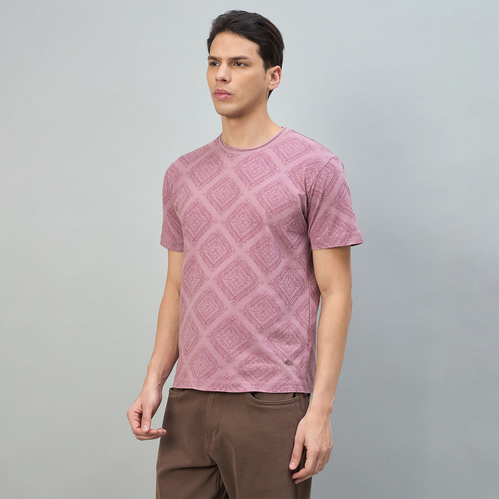 Duke Urban Men Geometric Print Half Sleeve Round Neck Casual Tshirt (LF7578)
