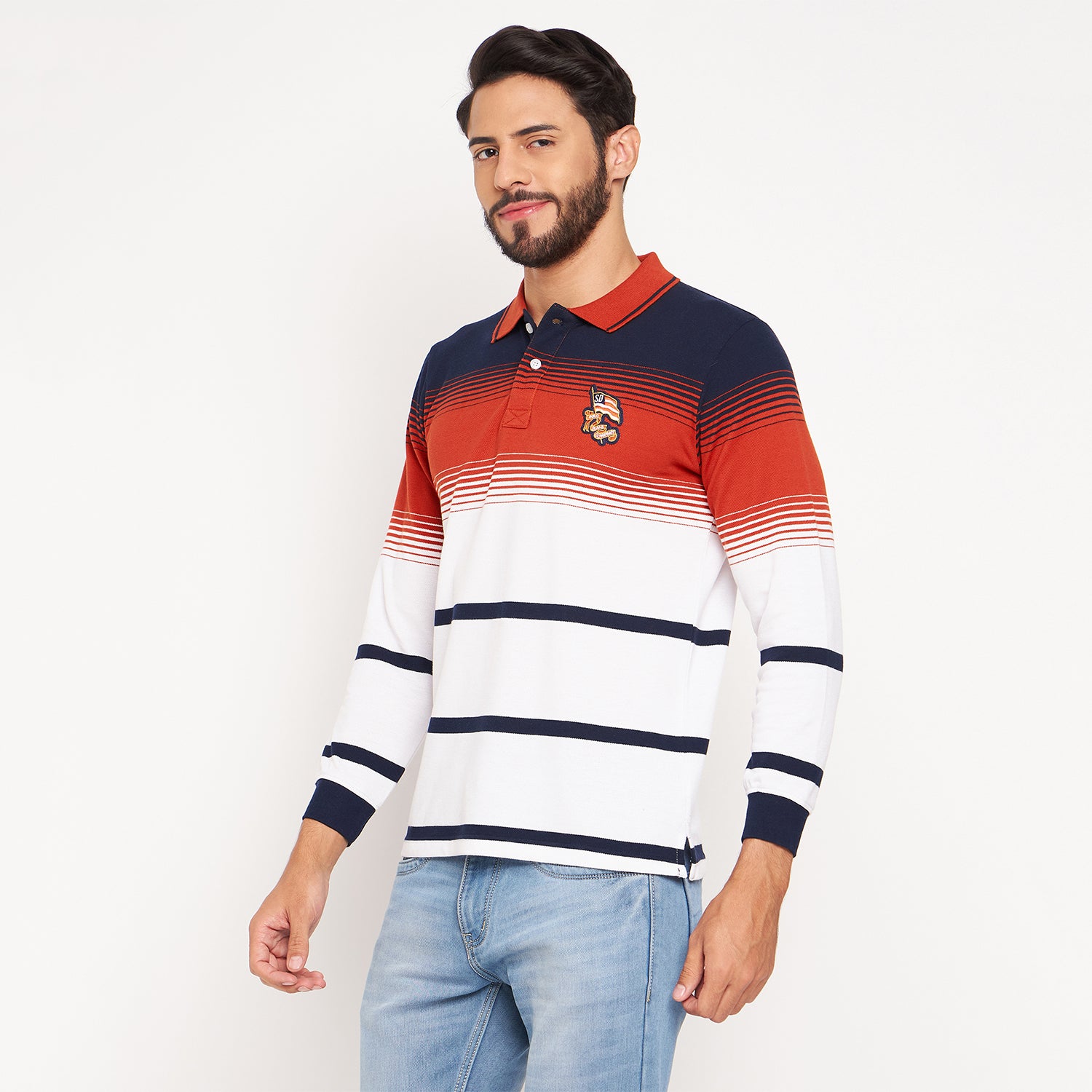 Duke Stardust Men Polo Neck Full Sleeve Cotton T-shirt (LF3964)