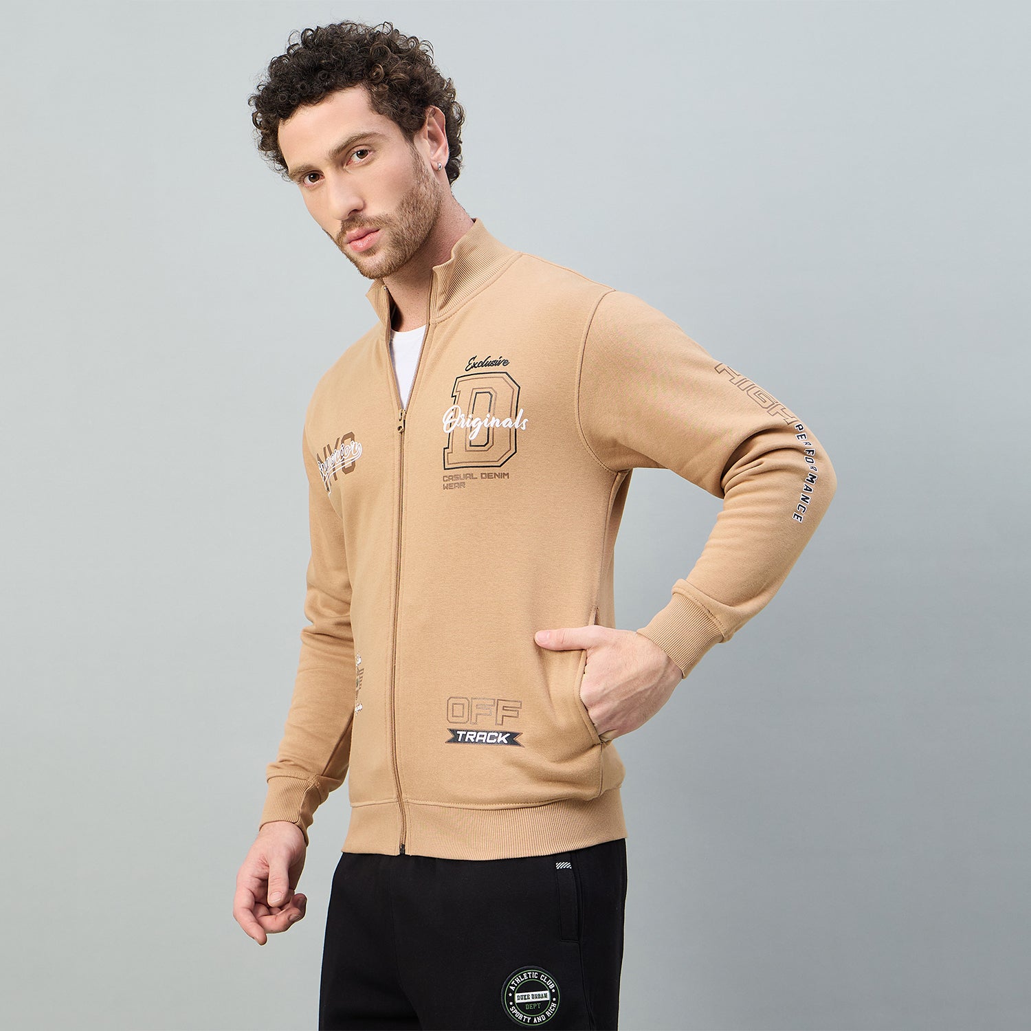 Duke Urban Men Full Zip Regular Sweathirt (LF6378)