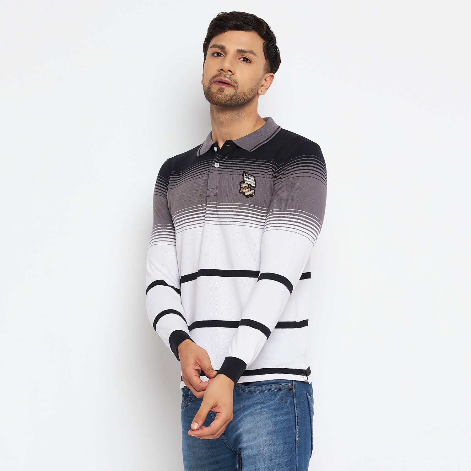 Duke Stardust Men Polo Neck Full Sleeve Cotton T-shirt (LF3964)