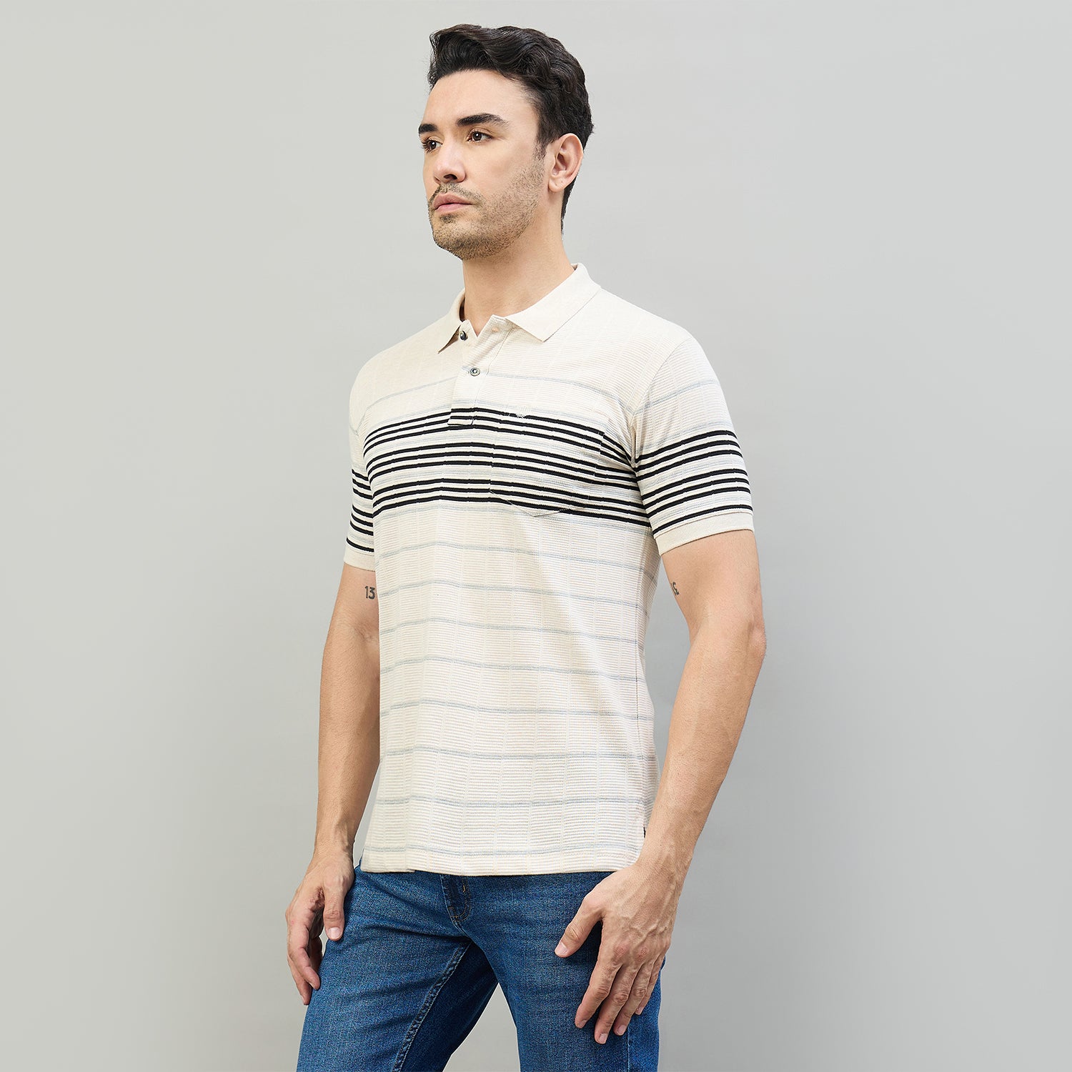 Duke Urban Men Half Sleeve Cotton Smart Fit Casual T-shirt (LF7824)