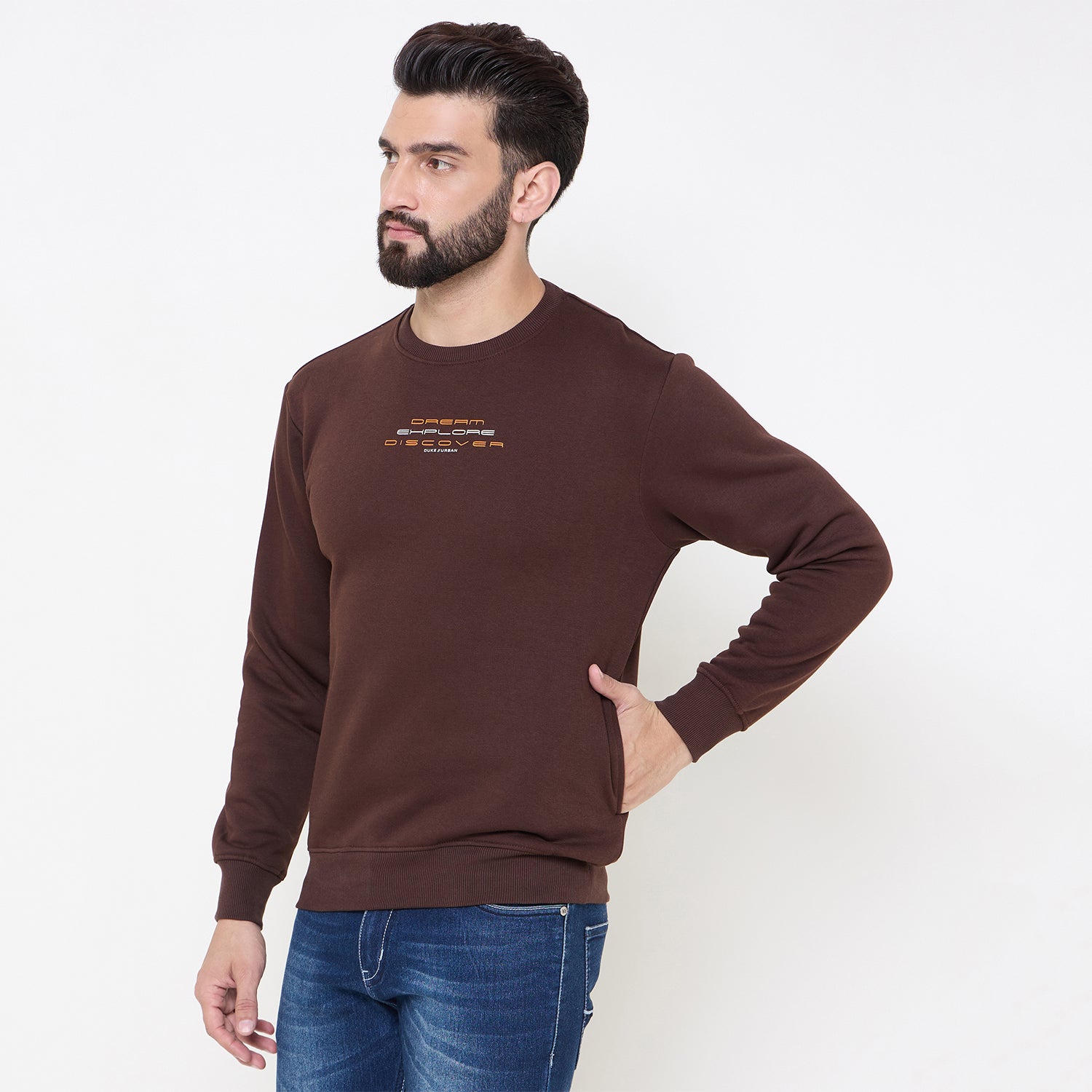 Duke Urban Men Solid Sweatshirt (LF6451)