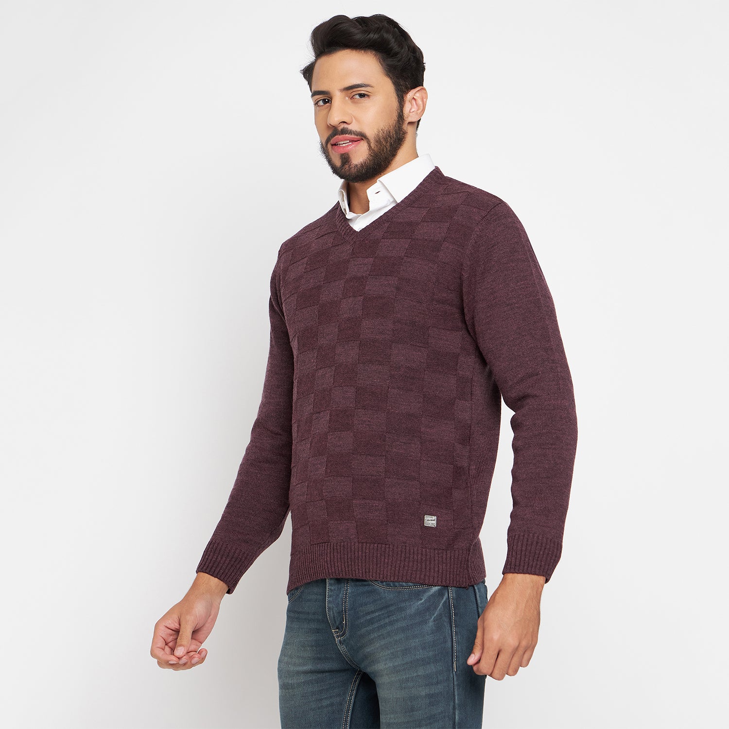 Duke Urban Men Full Sleeve V Neck Sweater (SDS651R)