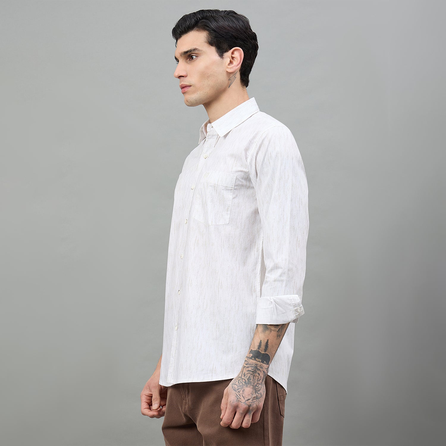 Duke Urban Men Self Design Pure Cotton Slim Fit Casual Full Sleeve Shirt (SDO6PRIK)